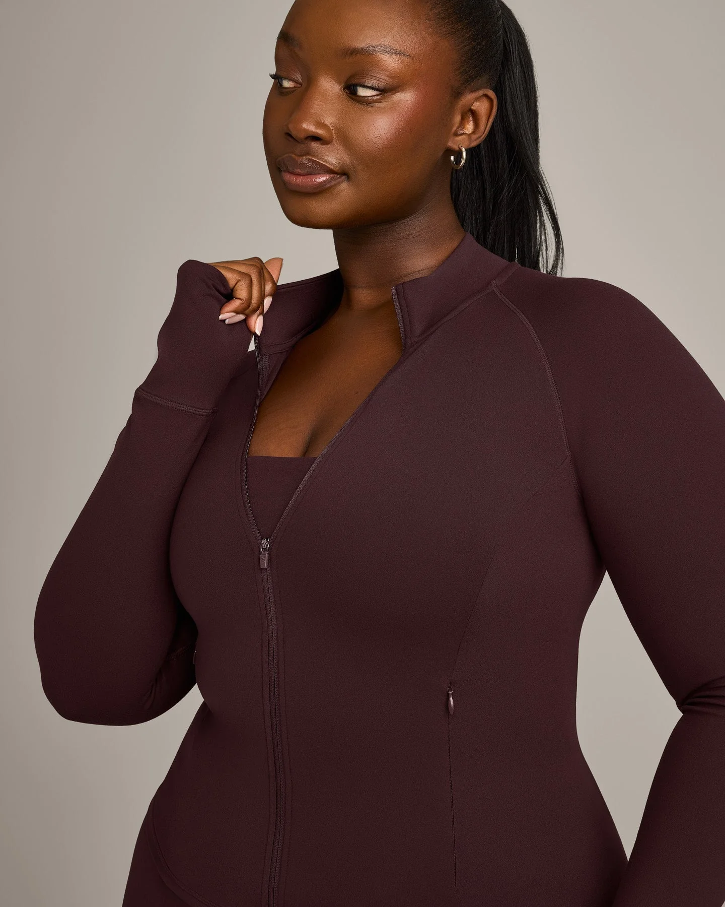 SoftMotion™ Jacket with Grey Logo | Plum Brown - Image 4
