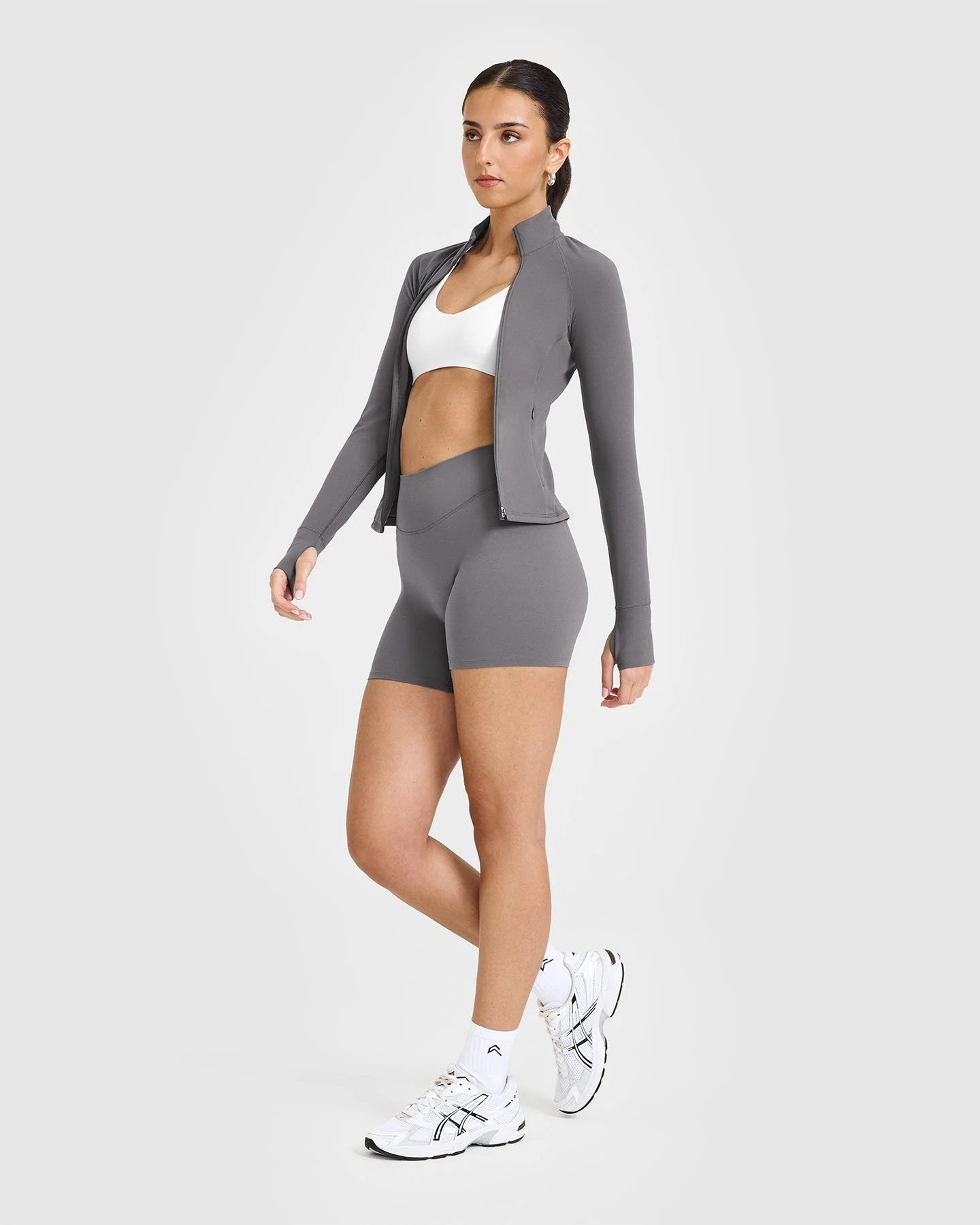 SoftMotion™ Jacket with White Logo | Ash Grey - Image 6