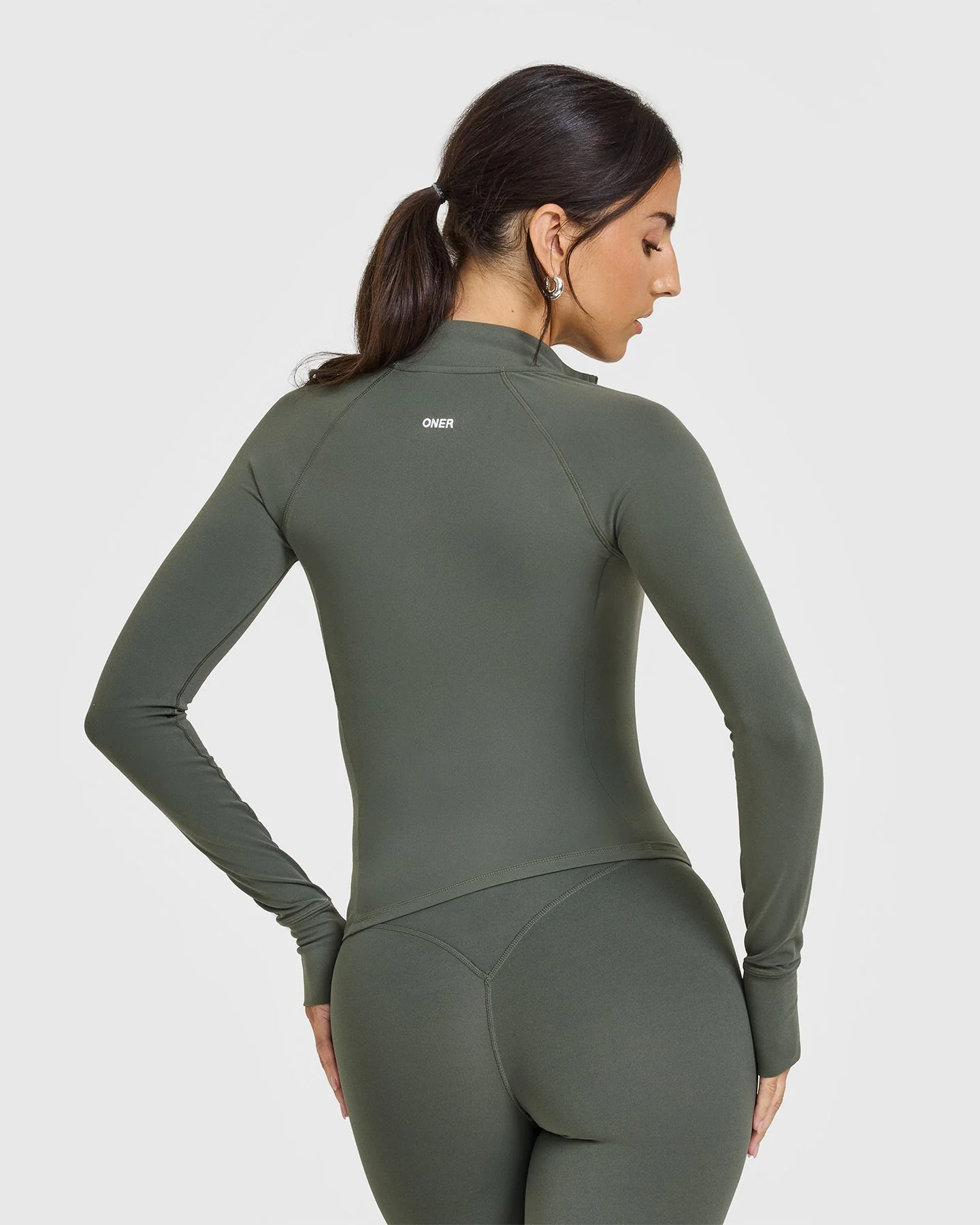 SoftMotion™ Jacket with White Logo | Dark Khaki - Image 2