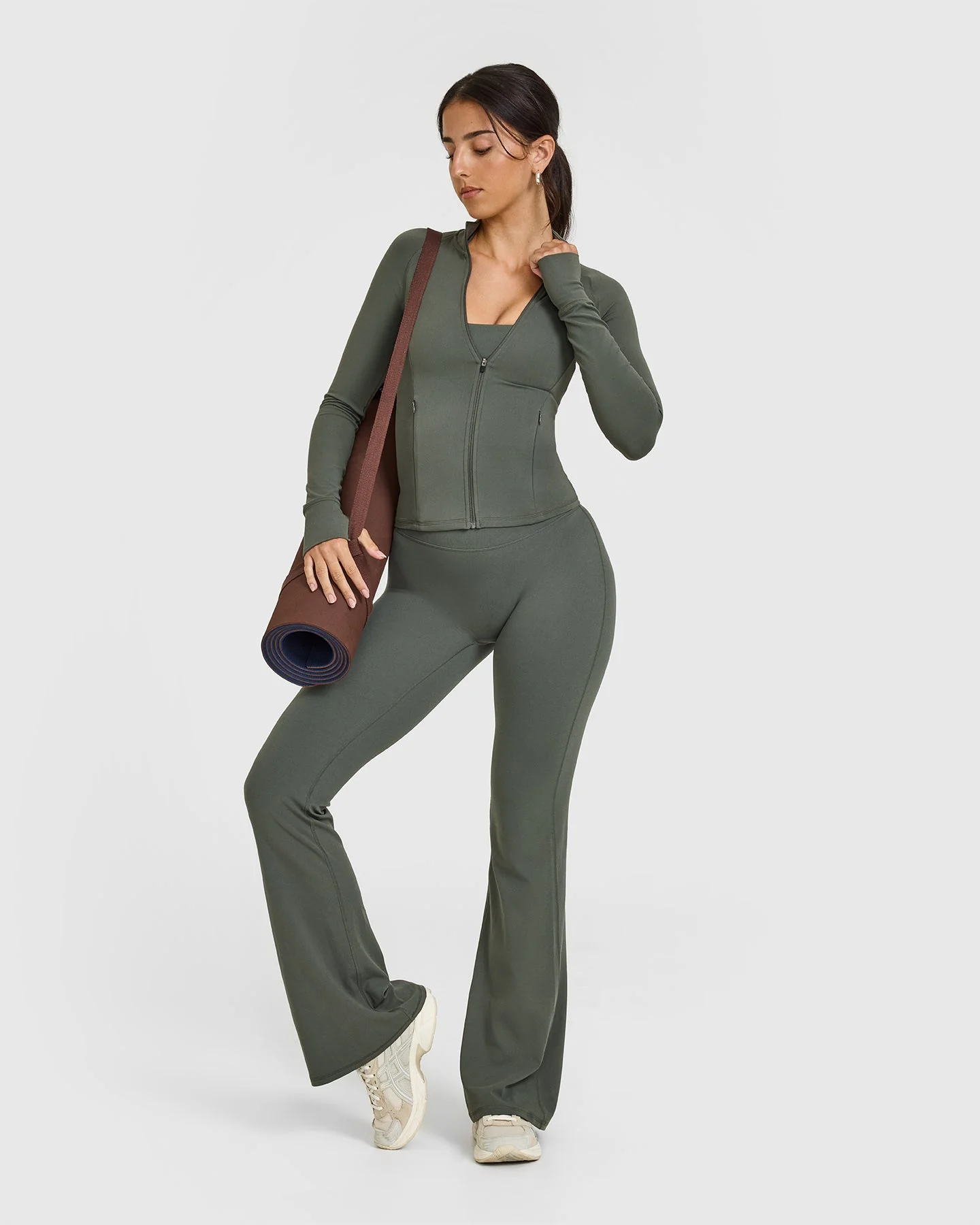 SoftMotion™ Jacket with White Logo | Dark Khaki - Image 3
