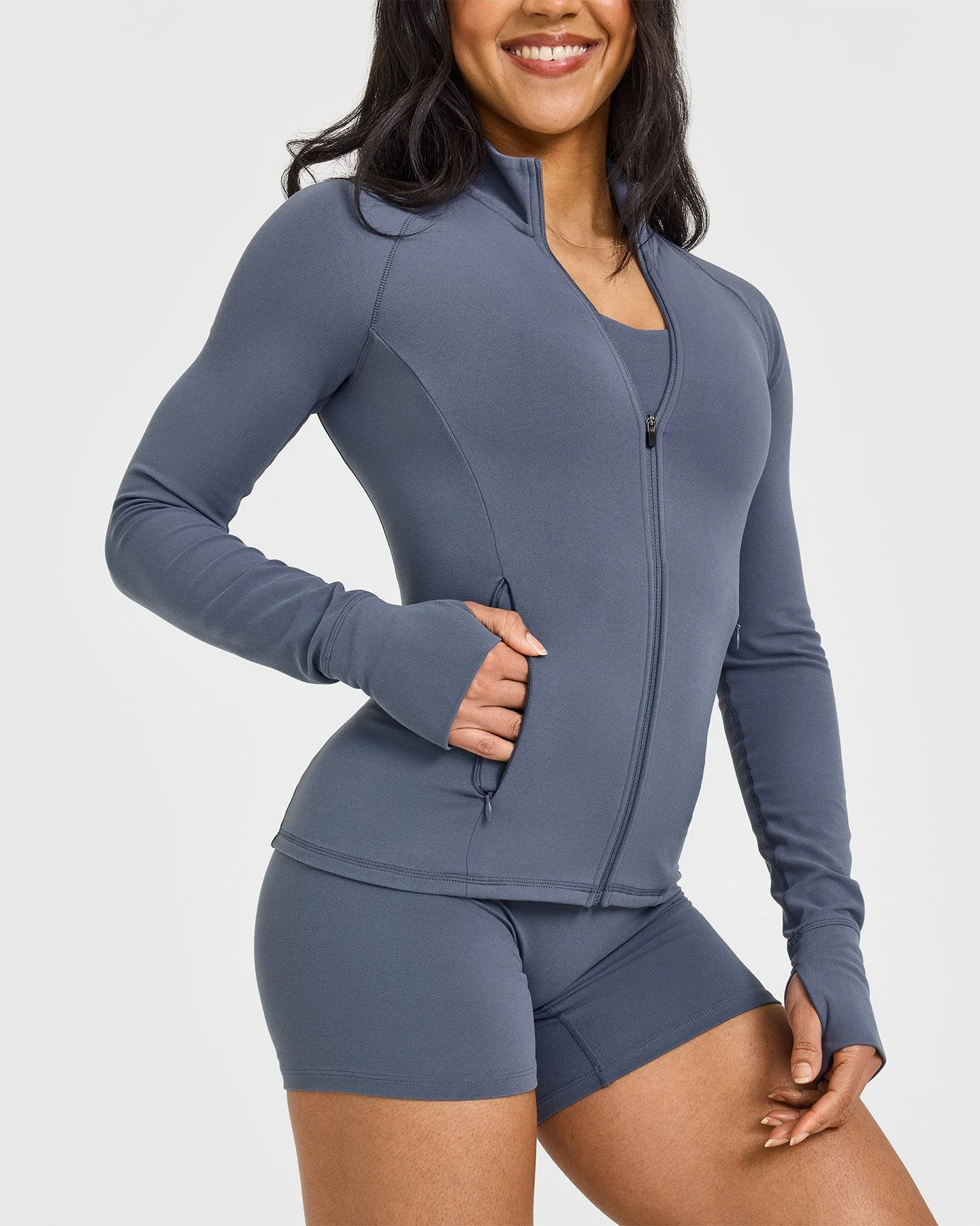 SoftMotion™ Jacket with White Logo | Granite Blue - Image 5