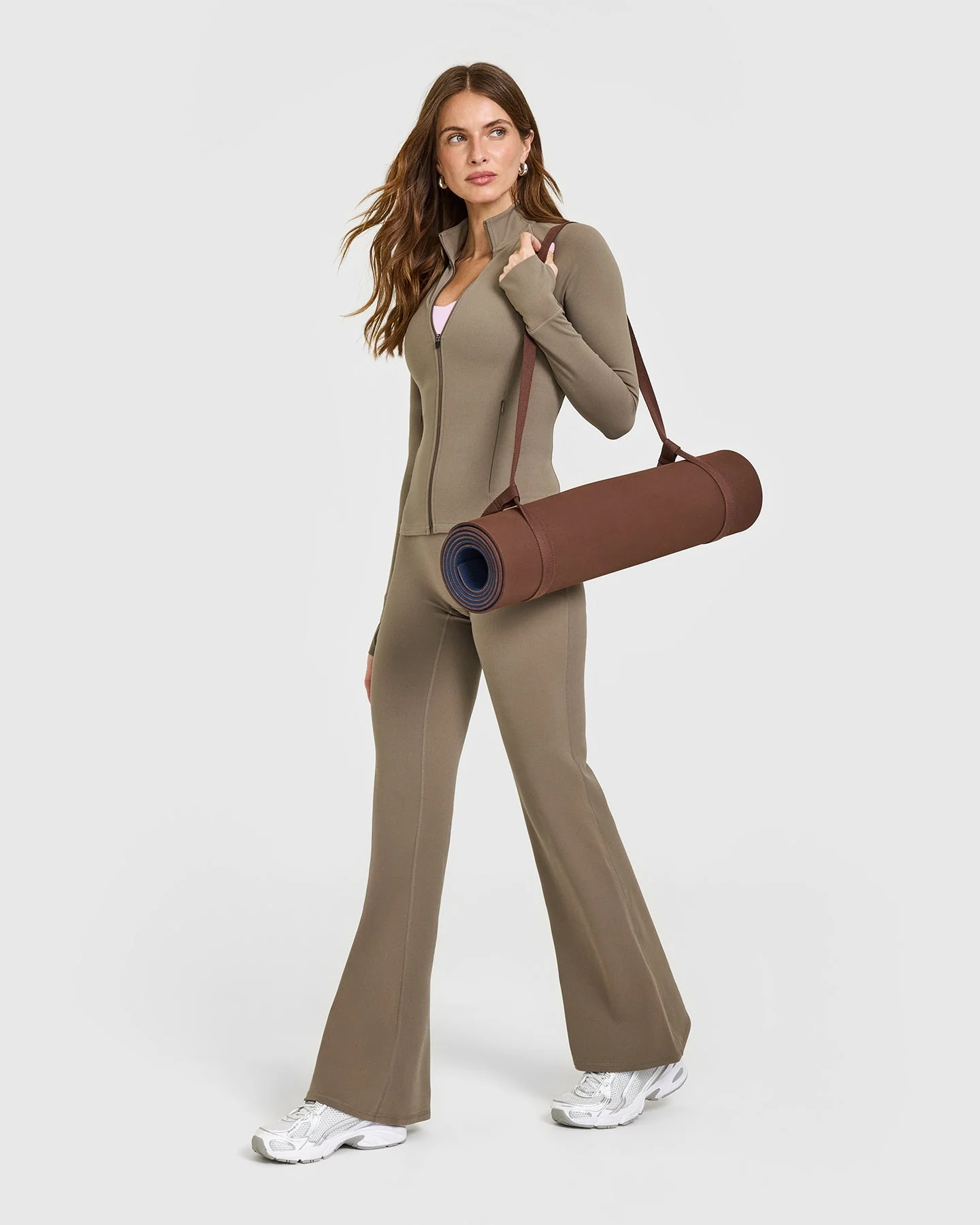 SoftMotion™ Jacket with White Logo | Moss Brown - Image 3