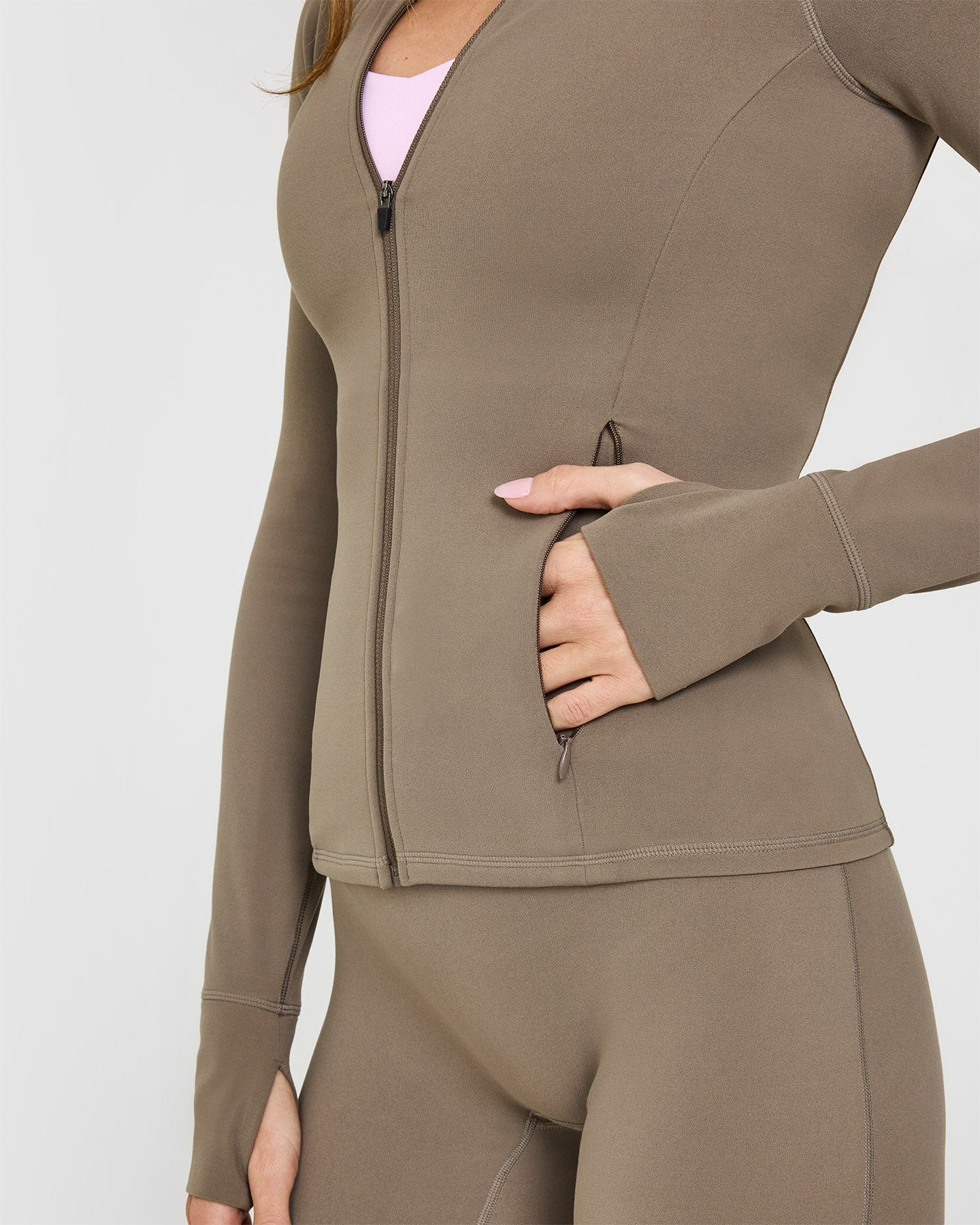 SoftMotion™ Jacket with White Logo | Moss Brown - Image 5
