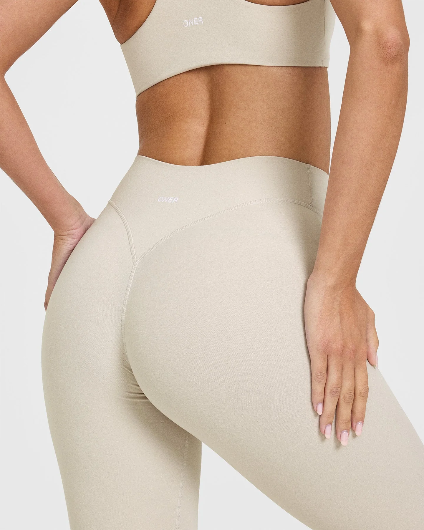 SoftMotion™ Leggings with White Logo | Sand - Image 5