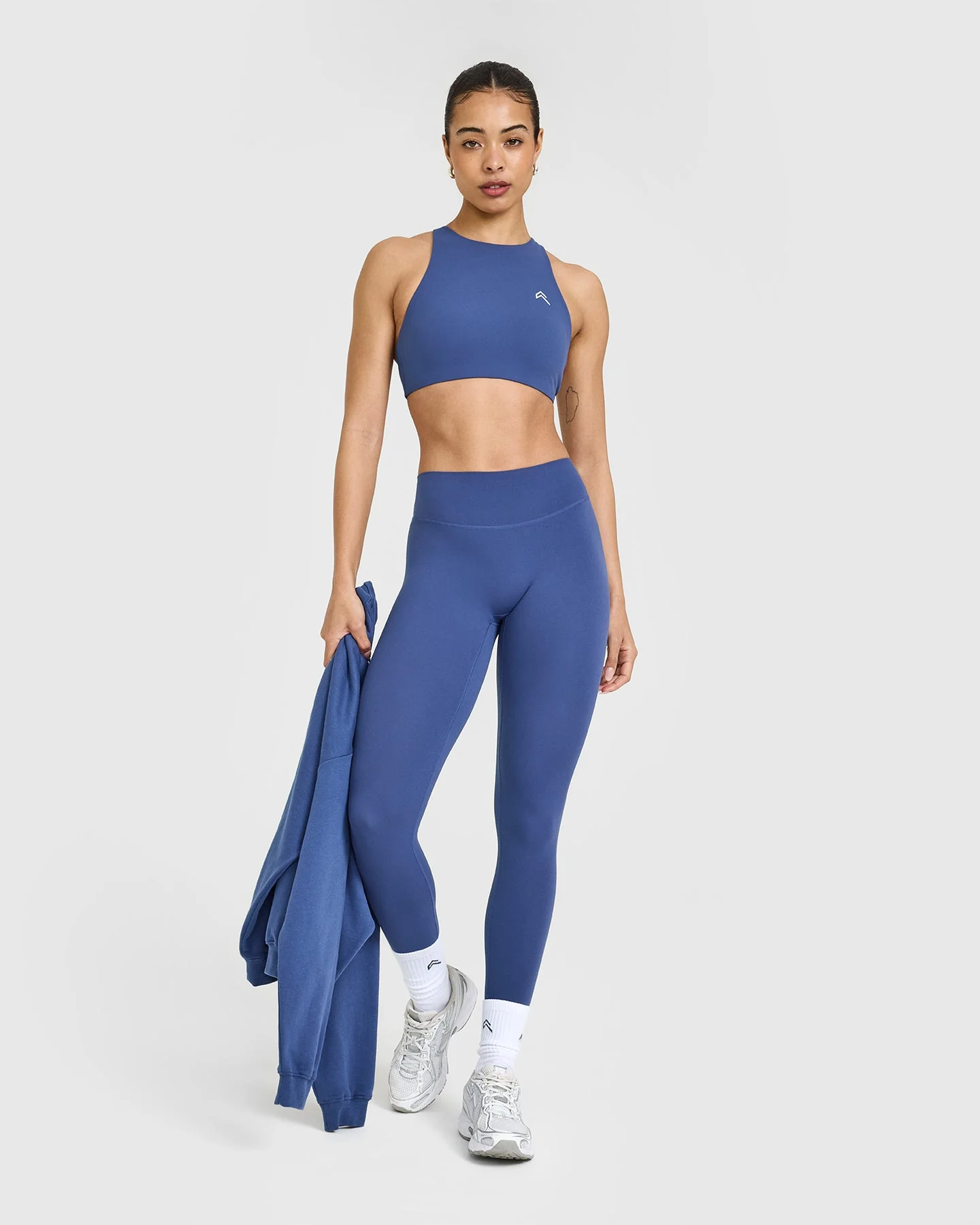 SoftMotion™ Leggings with White Logo | Shadow Blue - Image 3