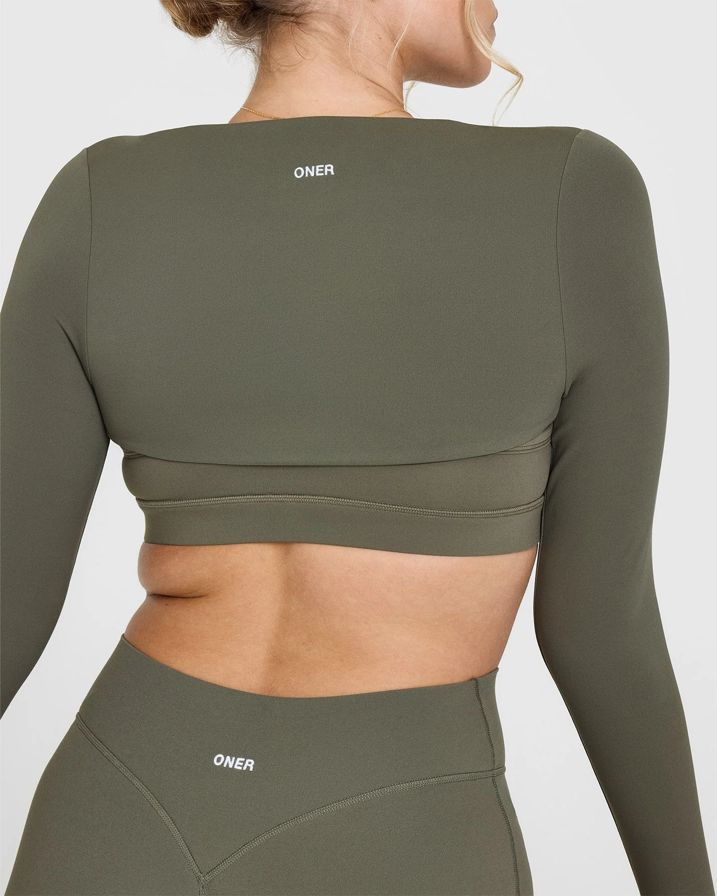 SoftMotion™ Long Sleeve Shrug with White Logo | Alpine Green - Image 5