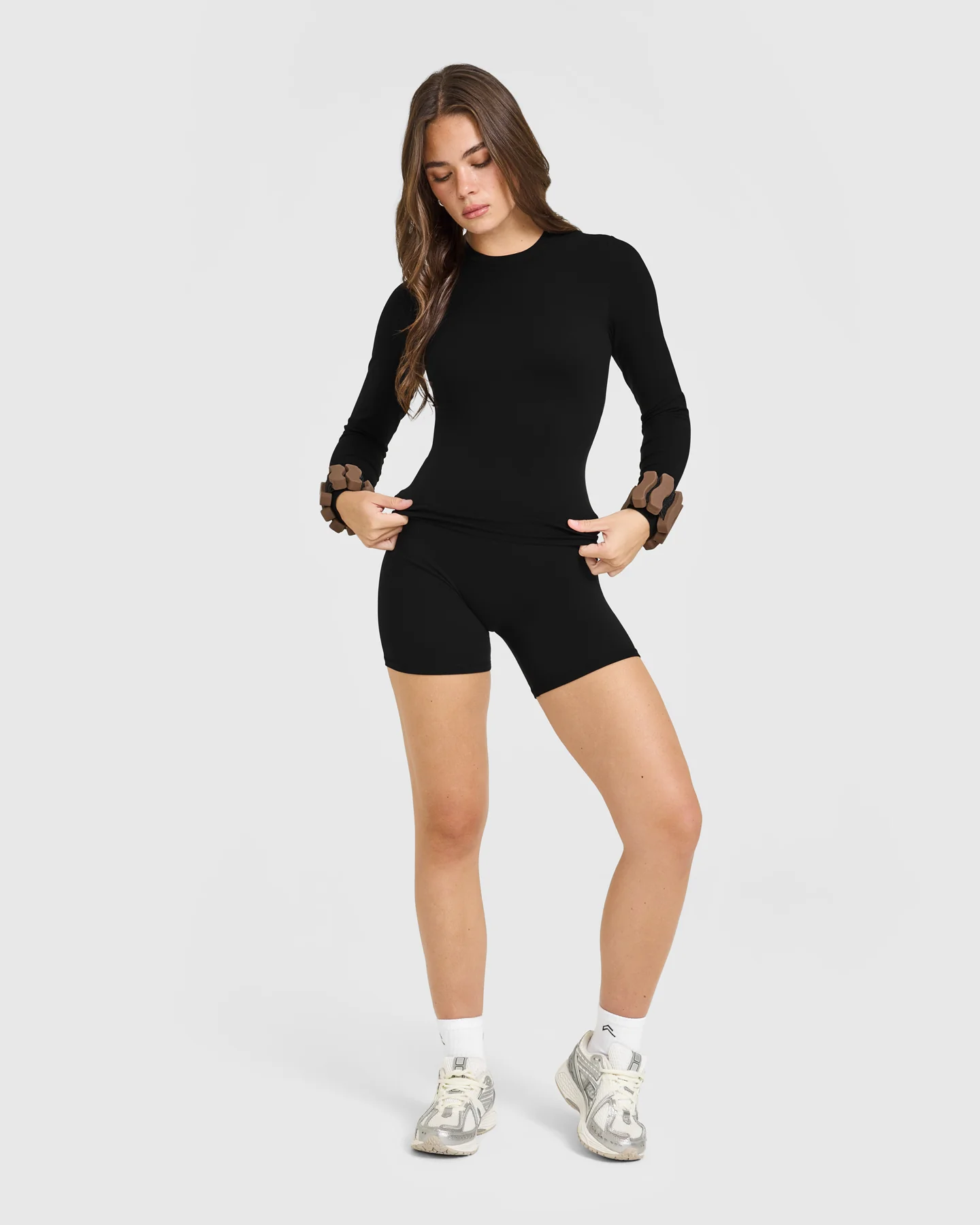SoftMotion™ Long Sleeve Top with White Logo | Black - Image 3