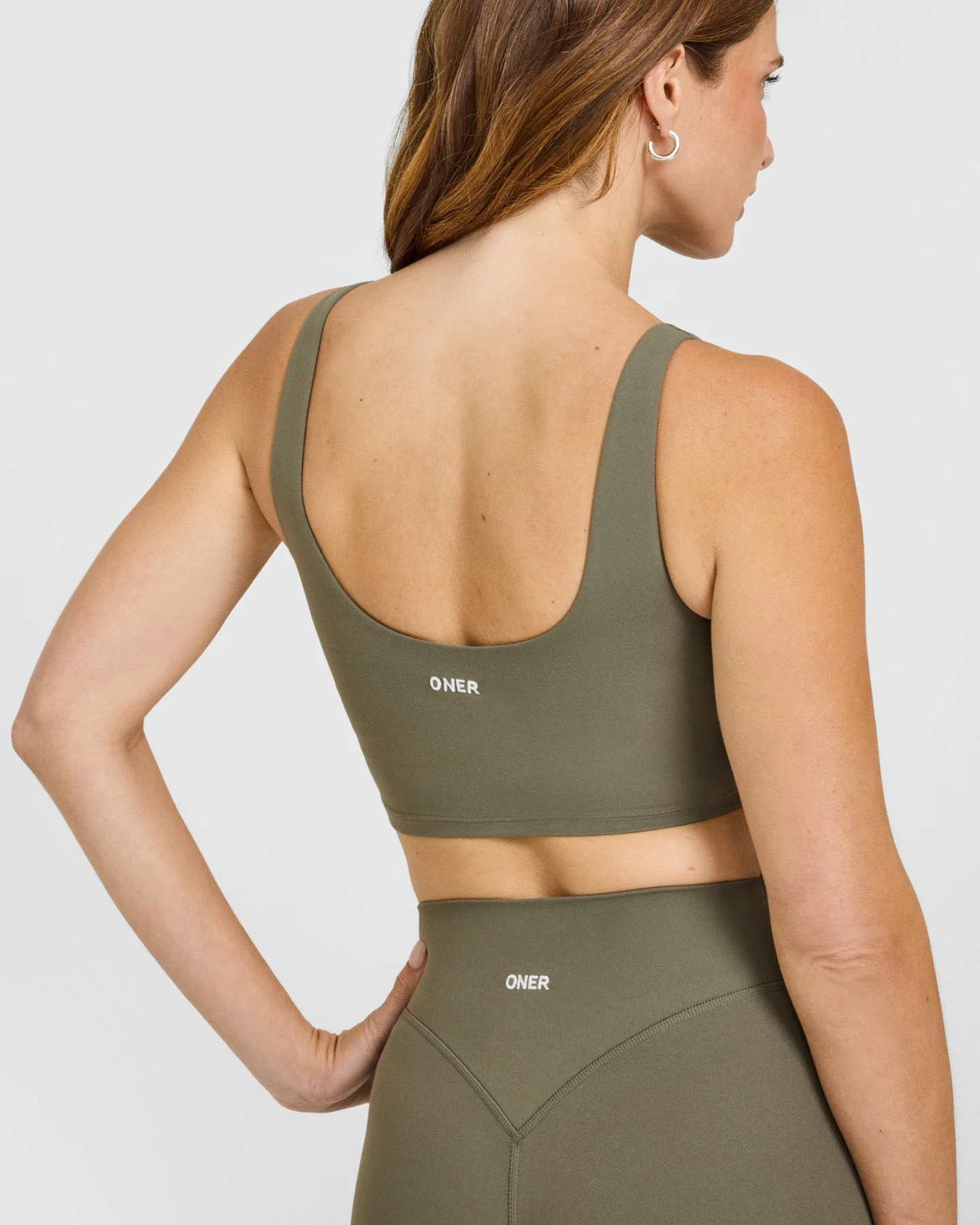 SoftMotion™ Longline Sports Bra with White Logo | Alpine Green - Image 4