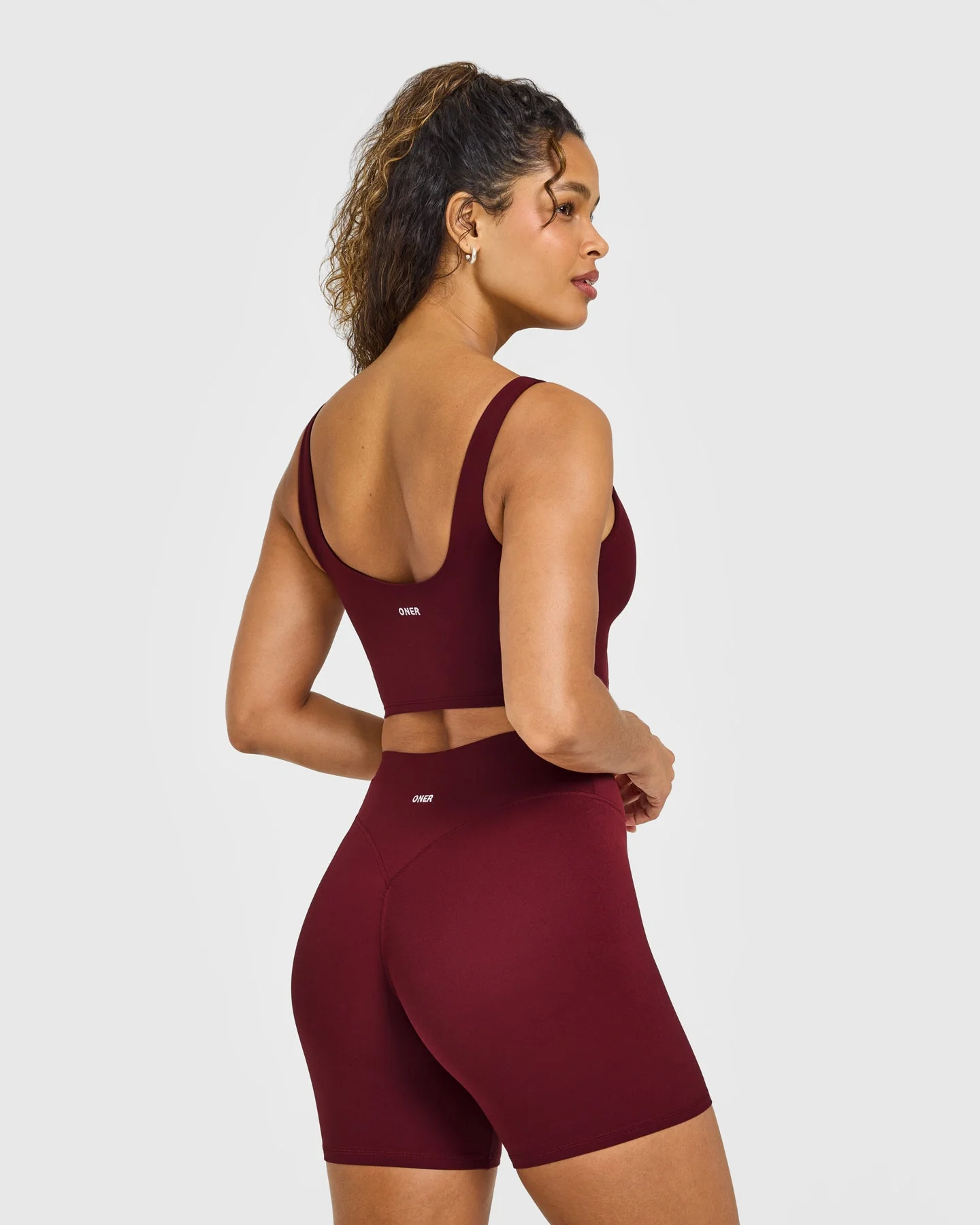 SoftMotion™ Longline Sports Bra with White Logo | Light Rosewood - Image 2