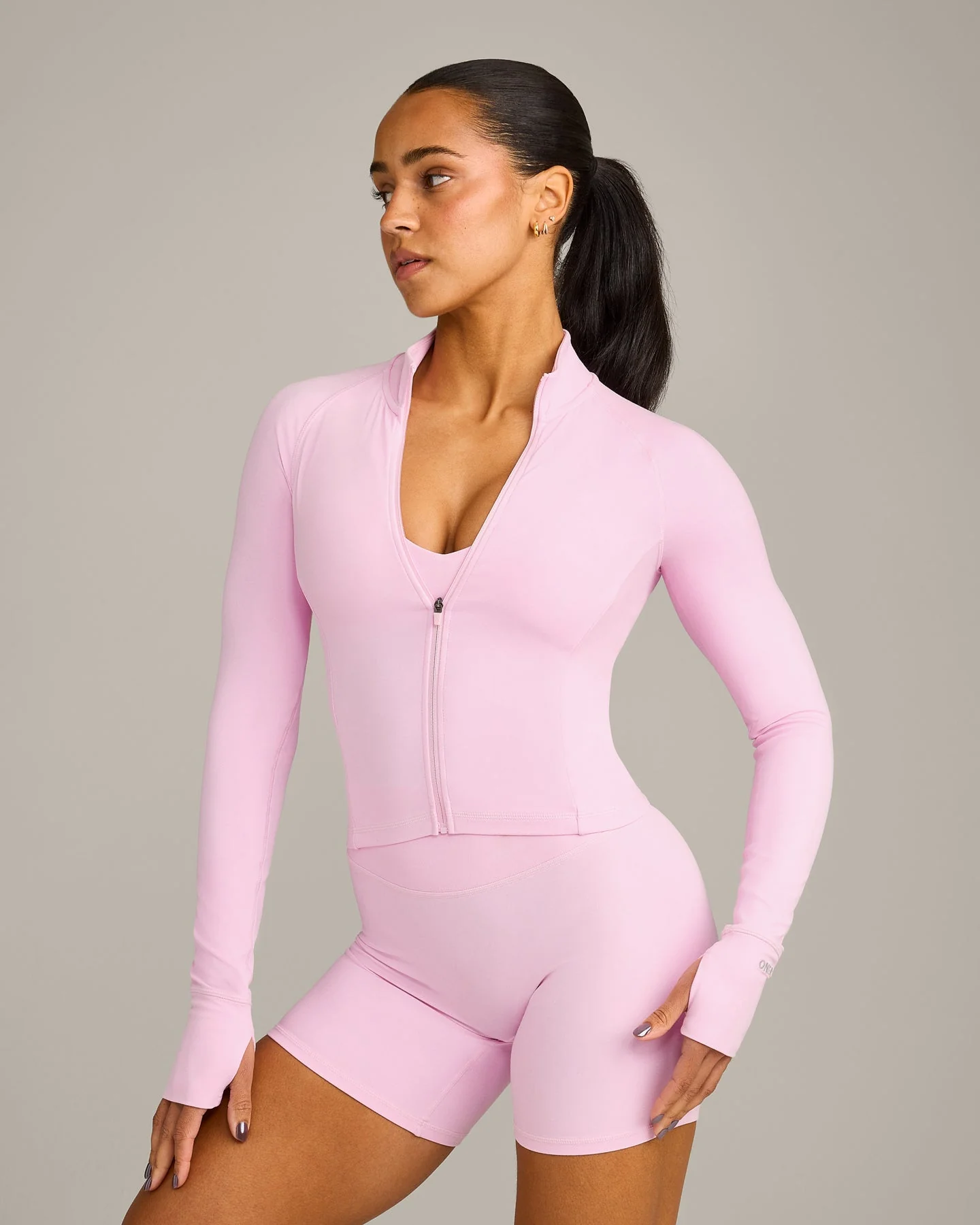 SoftMotion™ Mid Jacket with Grey Logo | Chalk Pink