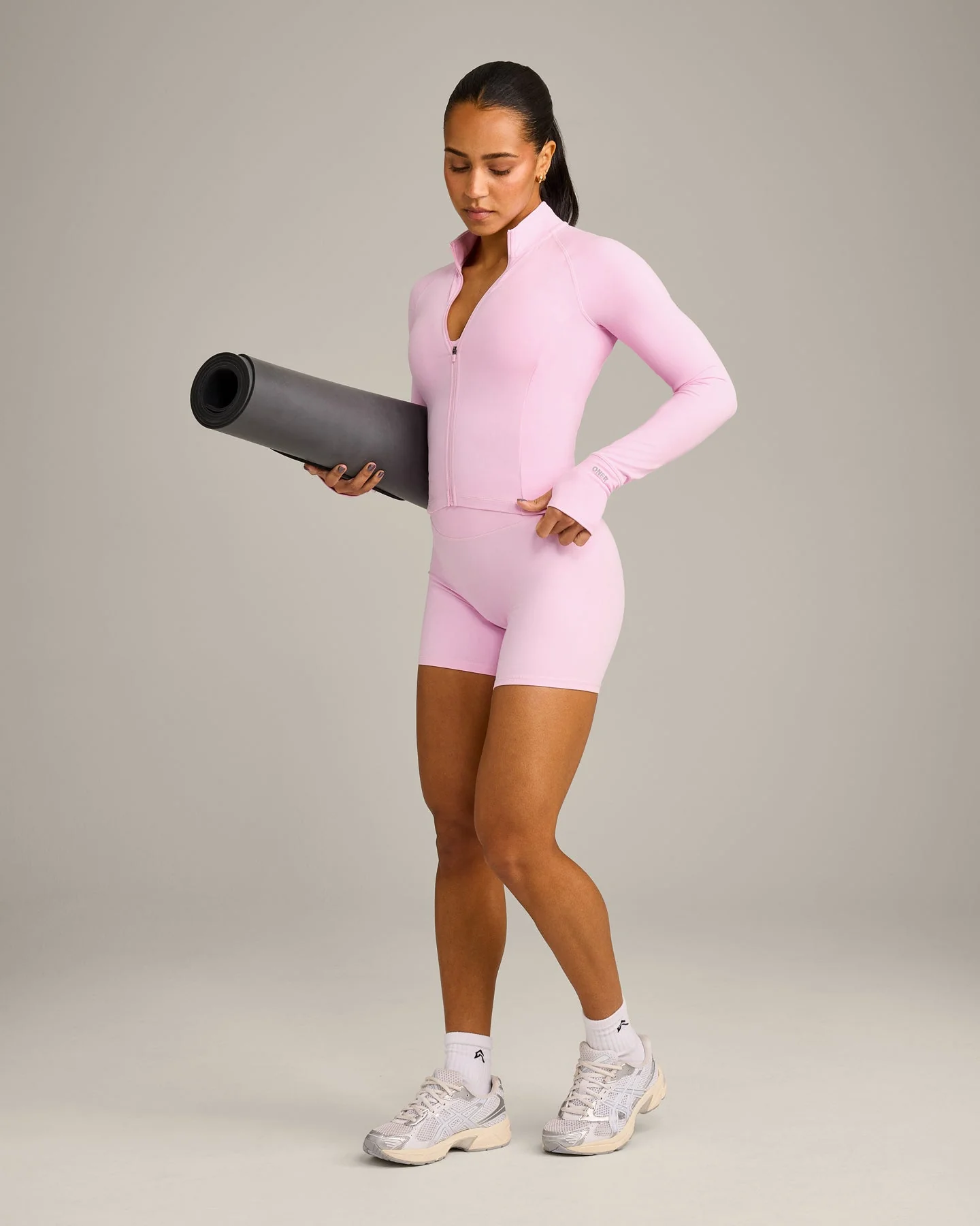 SoftMotion™ Mid Jacket with Grey Logo | Chalk Pink - Image 3