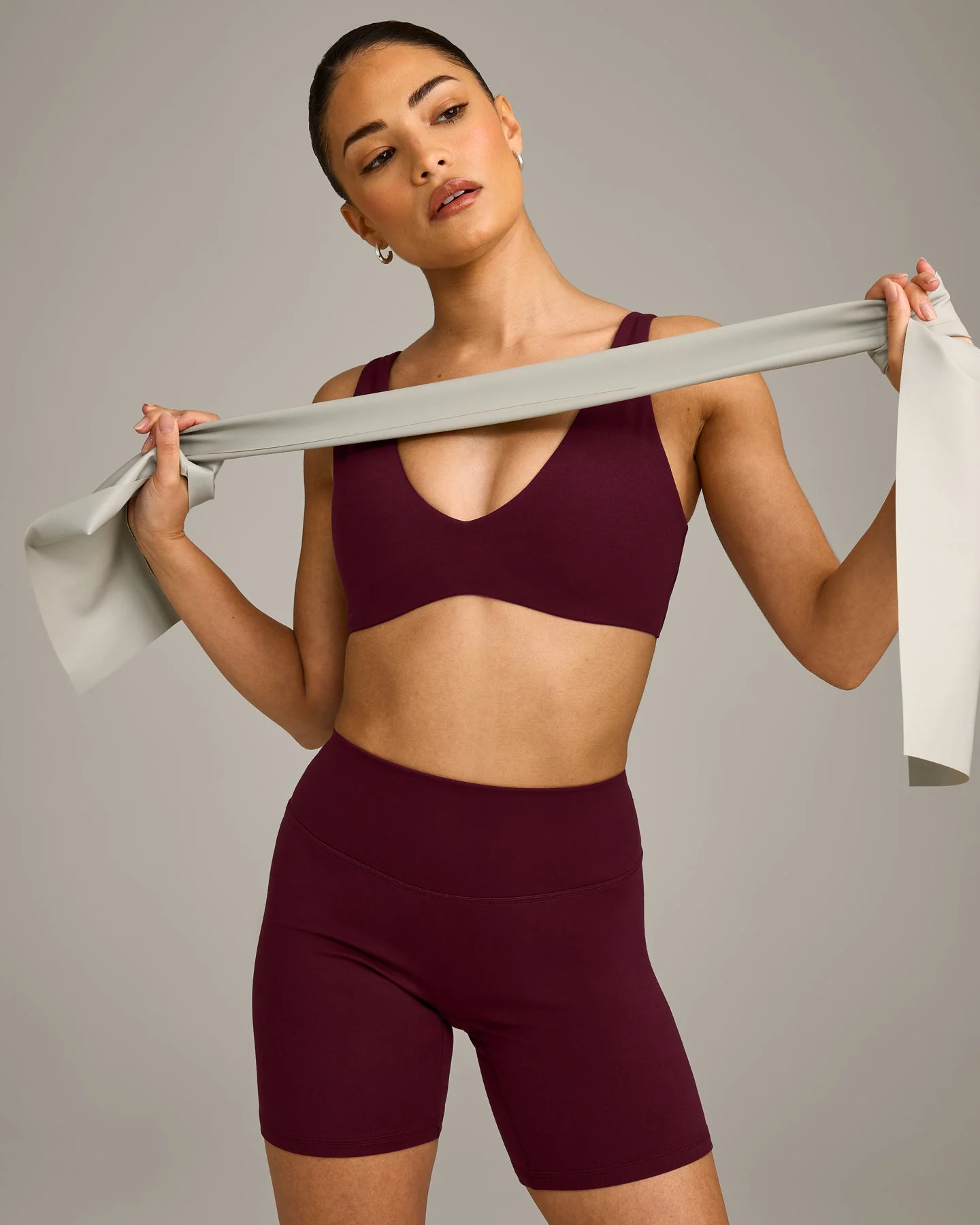SoftMotion™ Scoop Back Bralette with Grey Logo | Cherry Lacquer Purple - Image 3