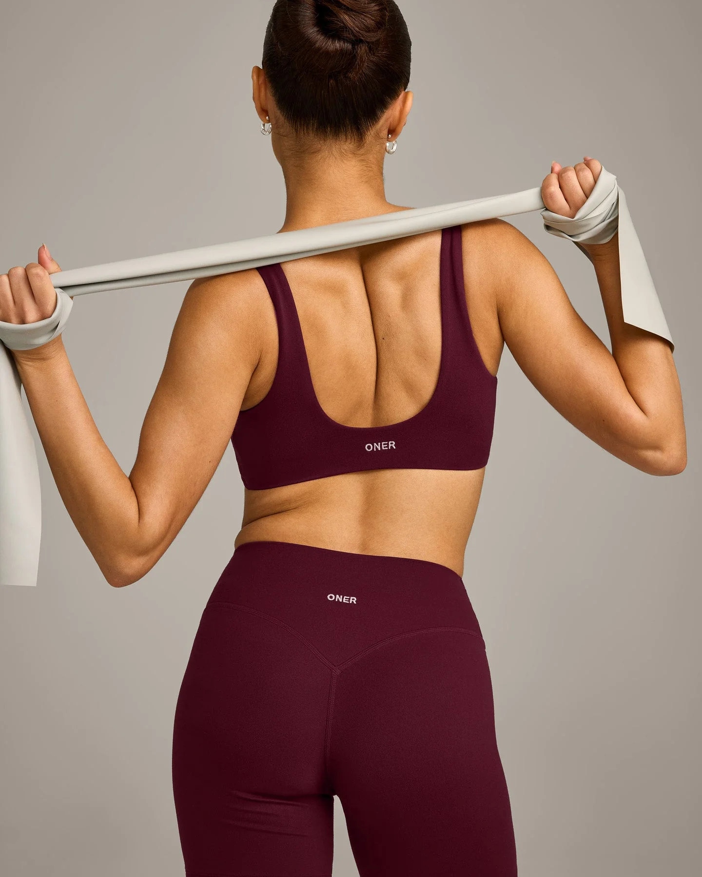 SoftMotion™ Scoop Back Bralette with Grey Logo | Cherry Lacquer Purple - Image 4
