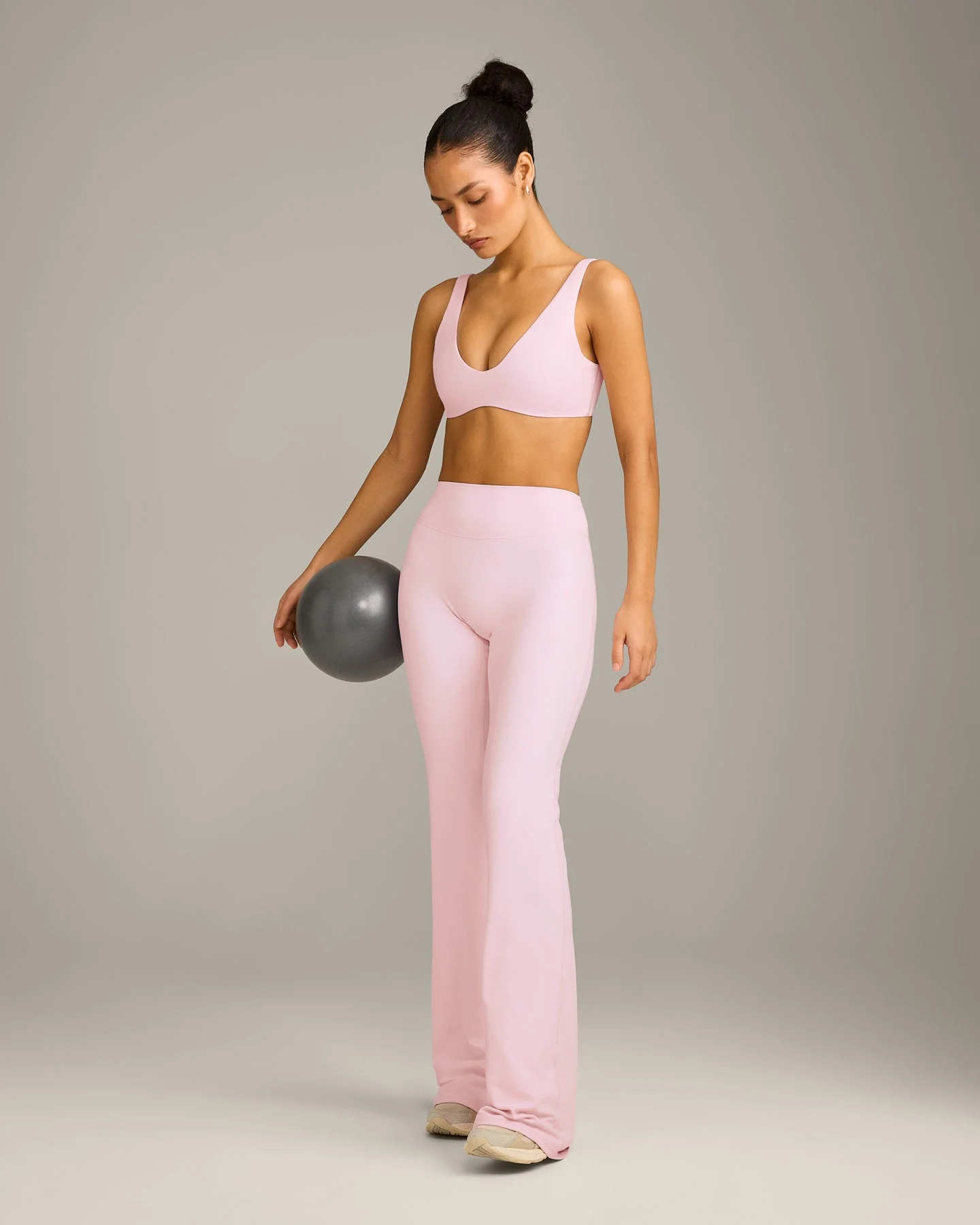 SoftMotion™ Scoop Back Bralette with Grey Logo | Soft Girl Pink - Image 3
