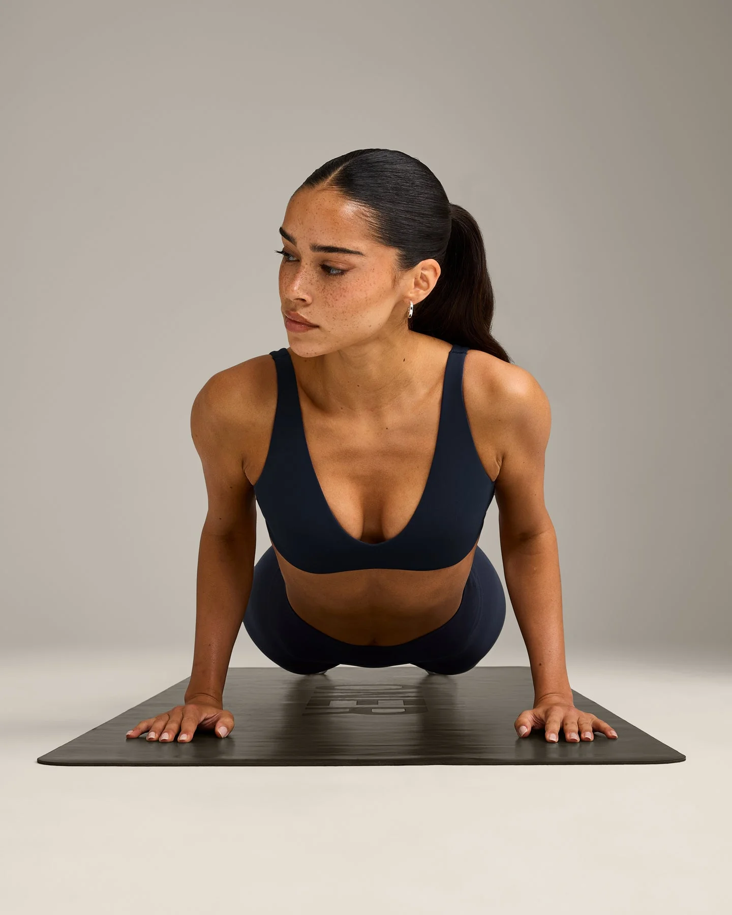 SoftMotion™ Scoop Back Bralette with Grey Logo | True Blue - Image 2