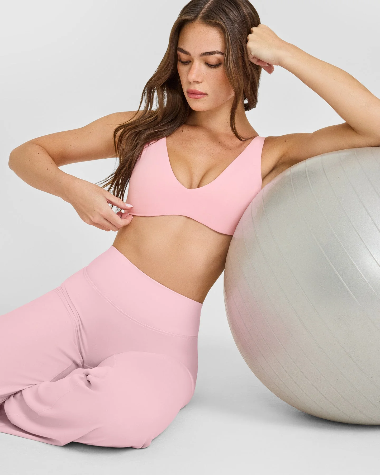 SoftMotion™ Scoop Back Bralette with White Logo | Cherry Blossom Pink - Image 6