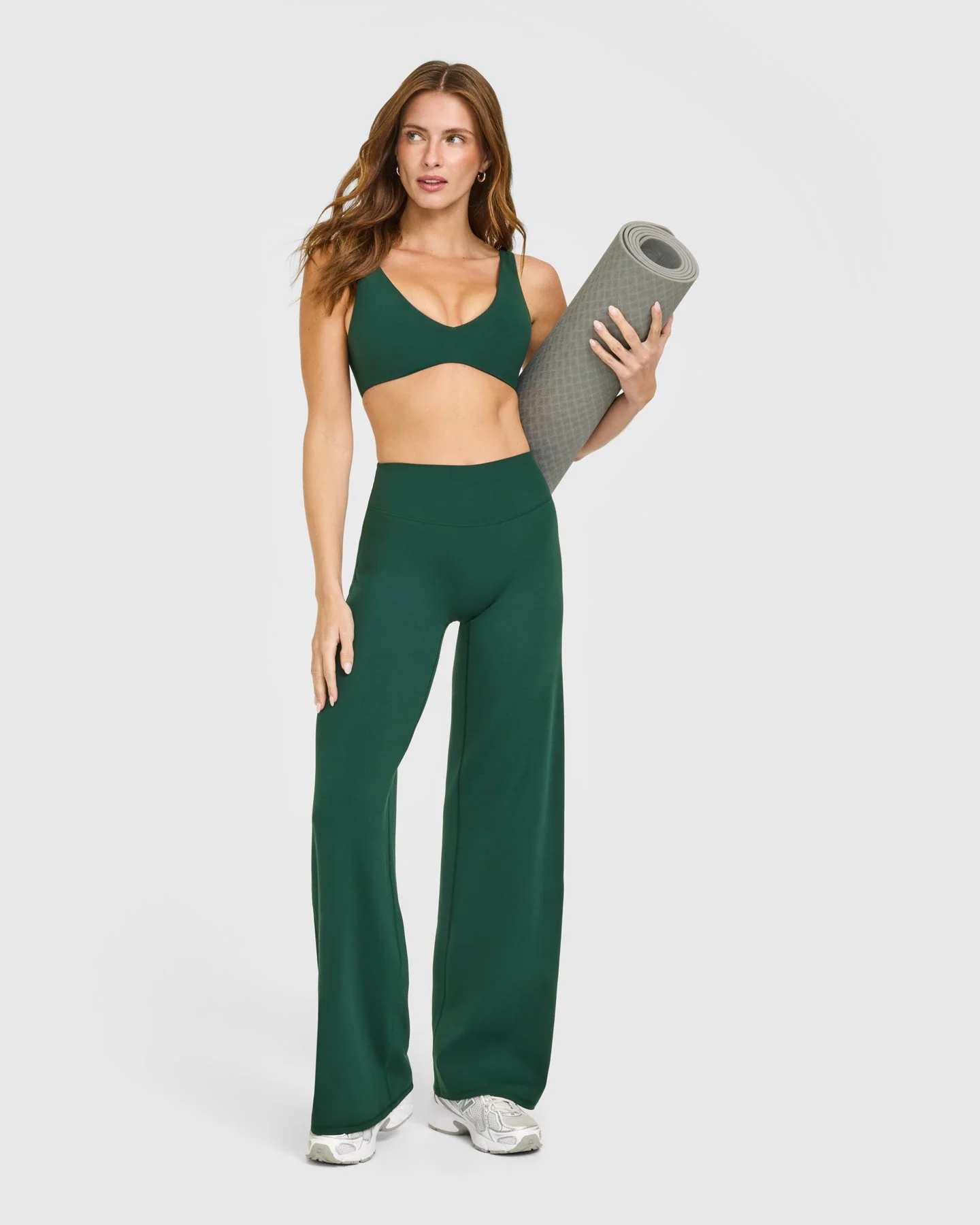 SoftMotion™ Scoop Back Bralette with White Logo | Dark Racing Green - Image 3
