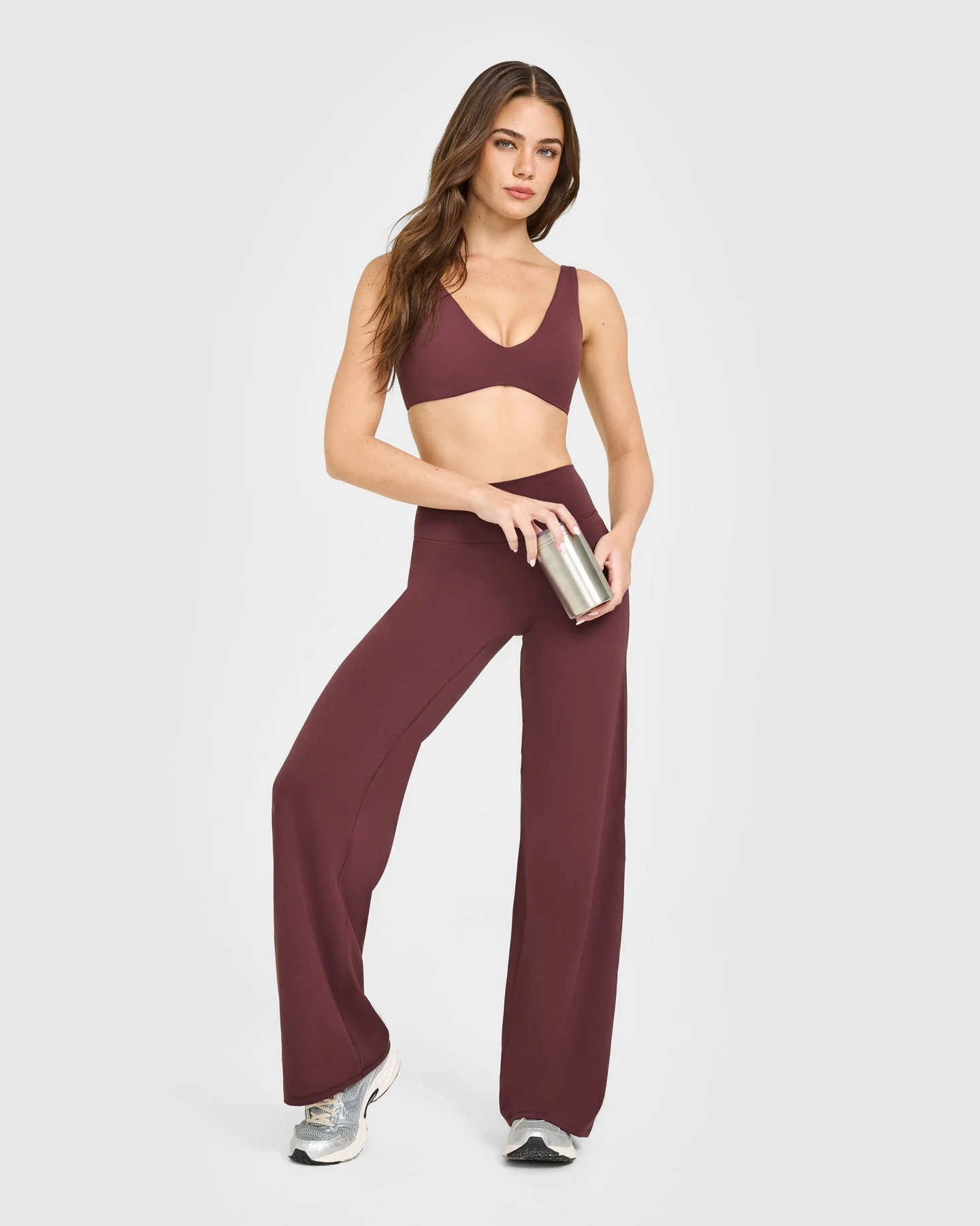 SoftMotion™ Scoop Back Bralette with White Logo | Velvet Mocha - Image 3