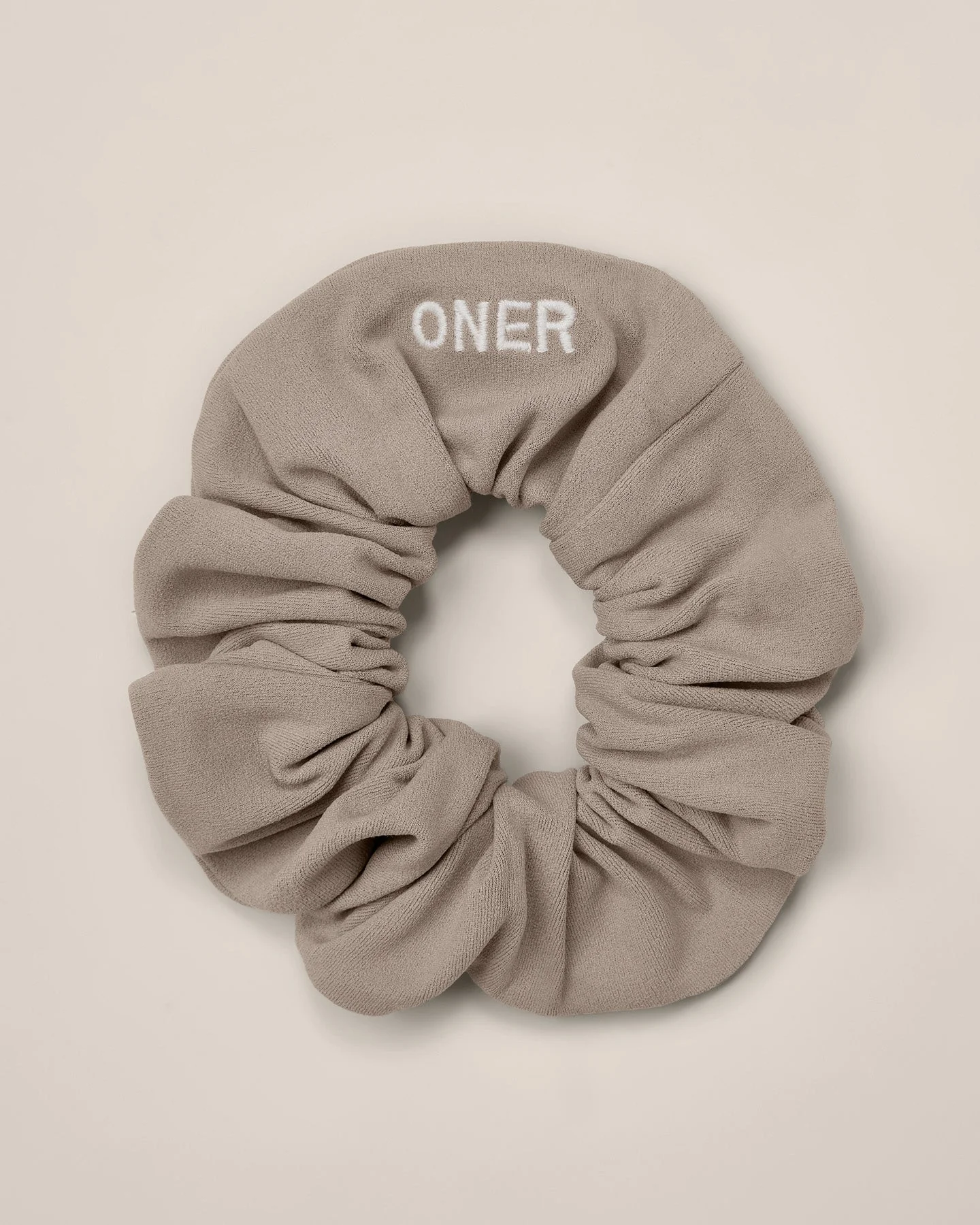 SoftMotion™ Scrunchie with White Logo | Warm Sand - Image 4