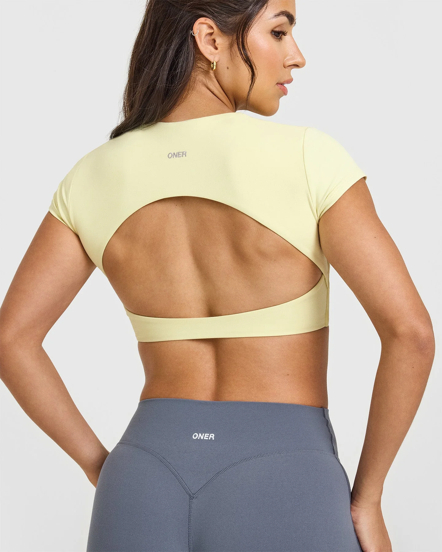 SoftMotion™ Short Sleeve Crop Top | Pastel Yellow - Image 4
