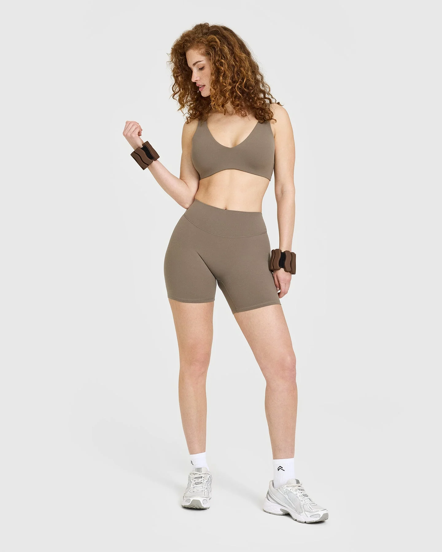 SoftMotion™ Shorts 6" with White Logo | Moss Brown - Image 3