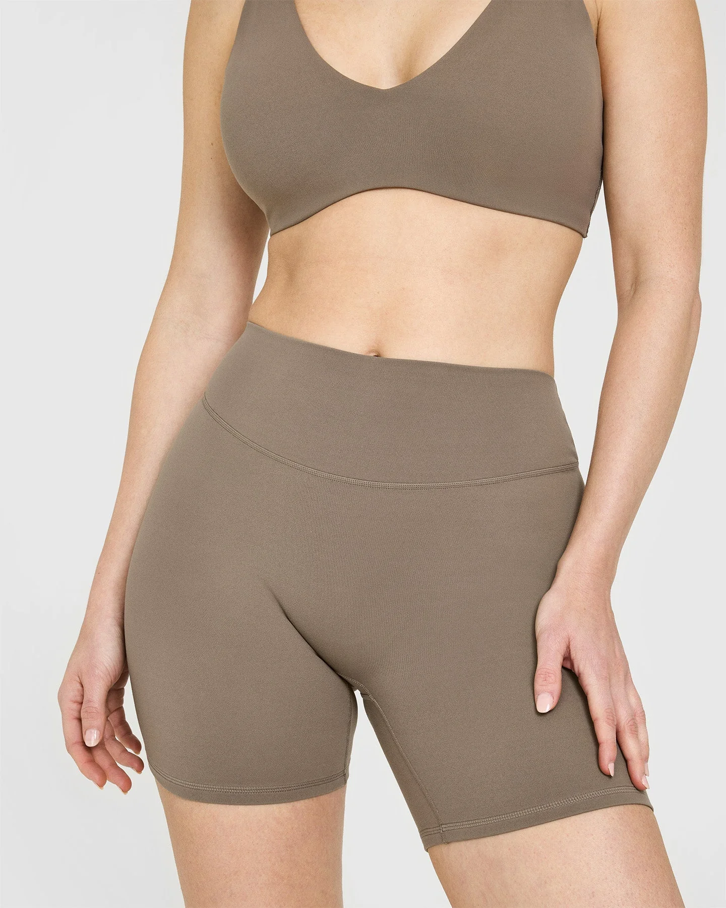 SoftMotion™ Shorts 6" with White Logo | Moss Brown - Image 5