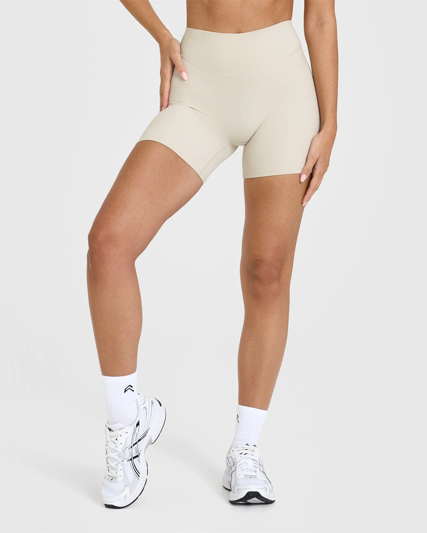 SoftMotion™ Shorts 6" with White Logo | Sand - Image 2