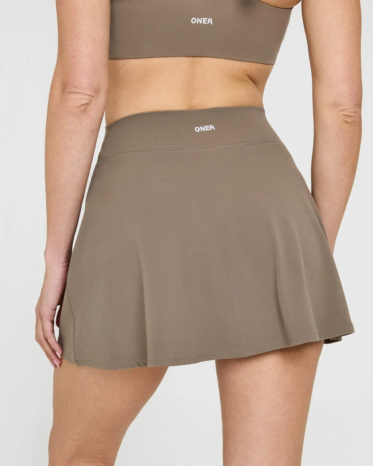SoftMotion™ Skort with White Logo | Moss Brown - Image 4