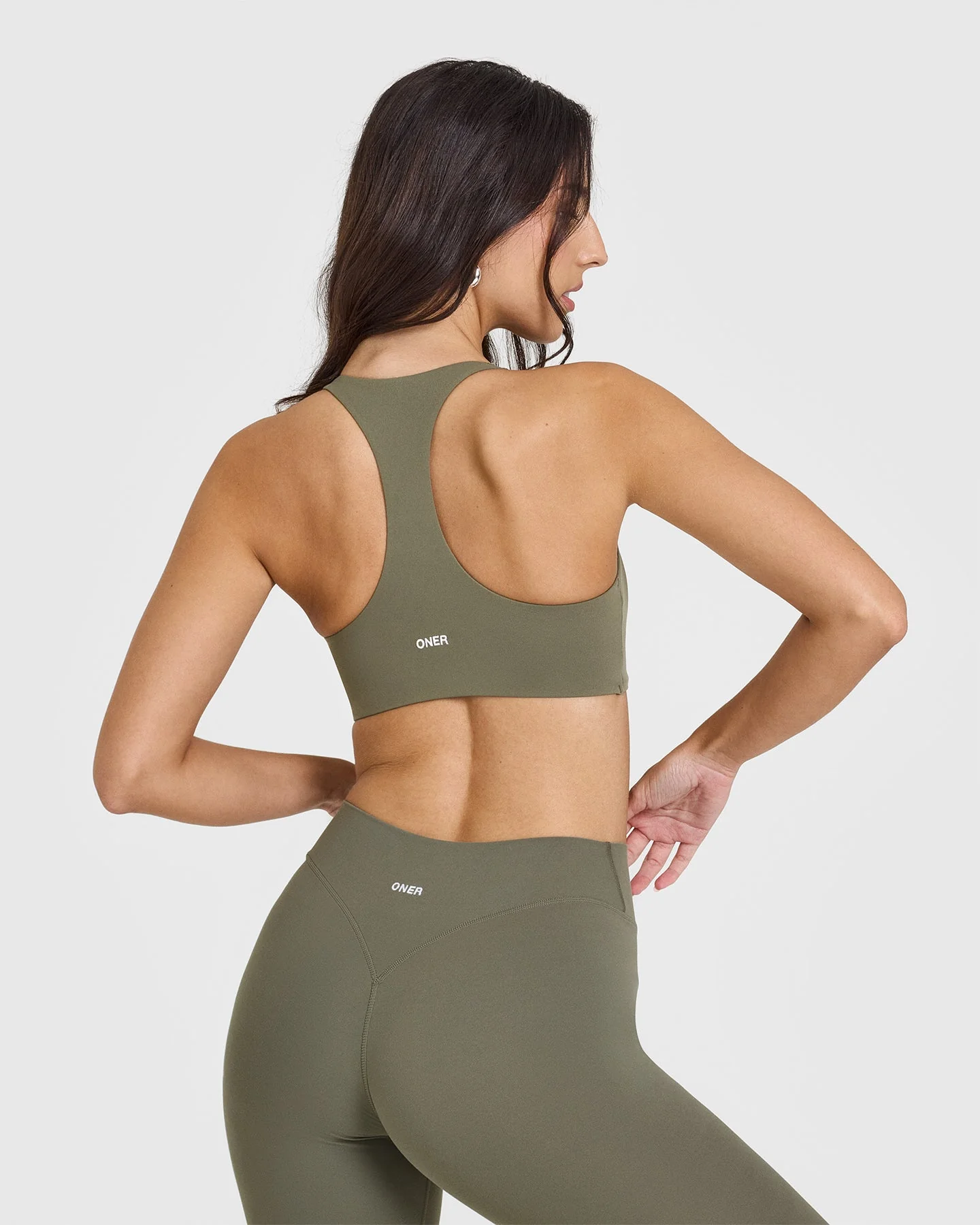 SoftMotion™ Sports Bra with White Logo | Alpine Green - Image 2