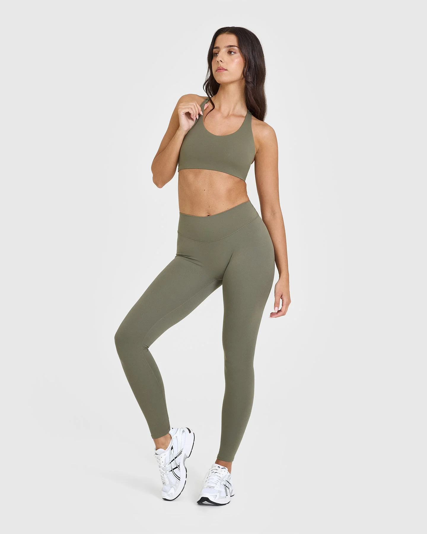 SoftMotion™ Sports Bra with White Logo | Alpine Green - Image 3
