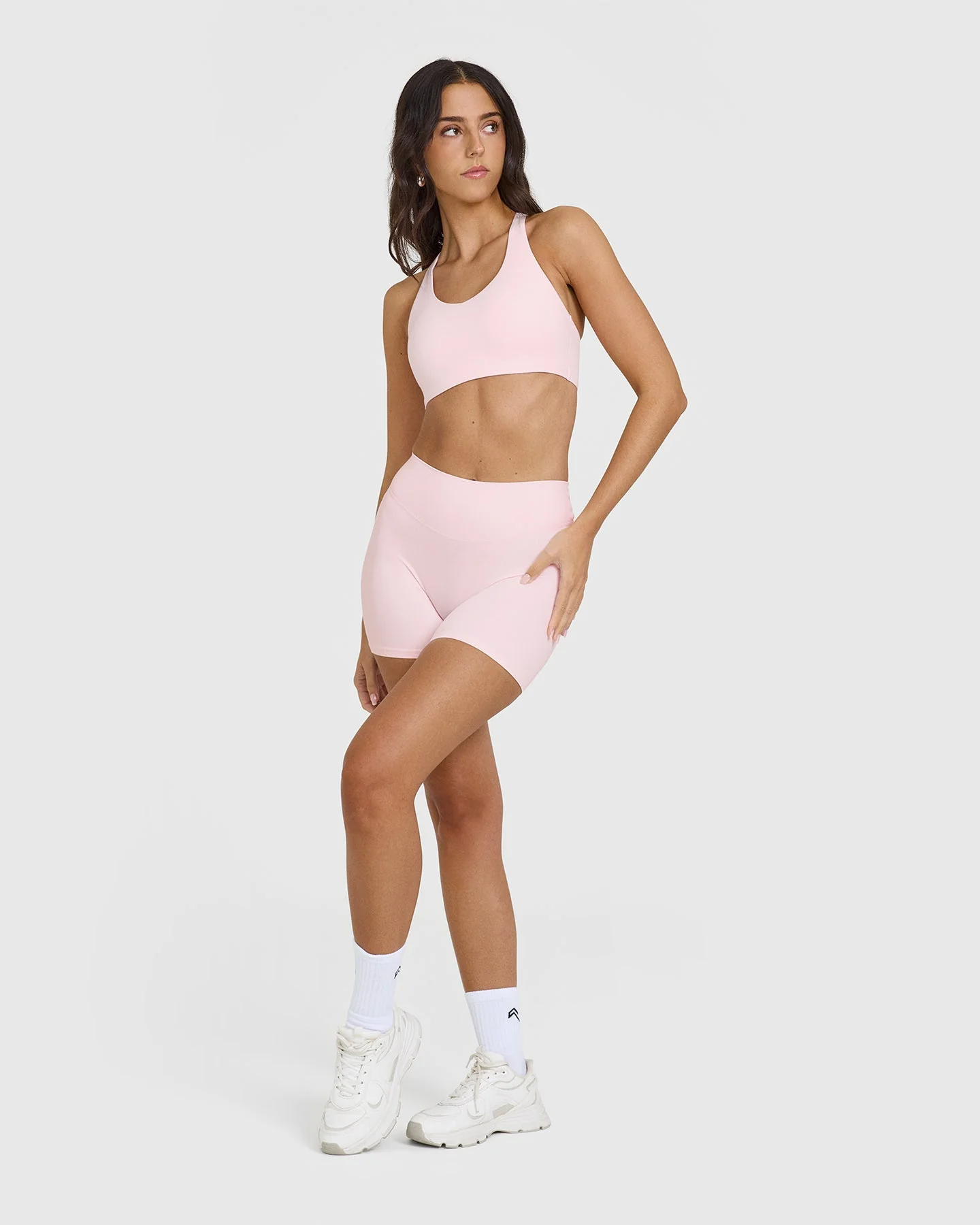 SoftMotion™ Sports Bra with White Logo | Ballet Pink - Image 3