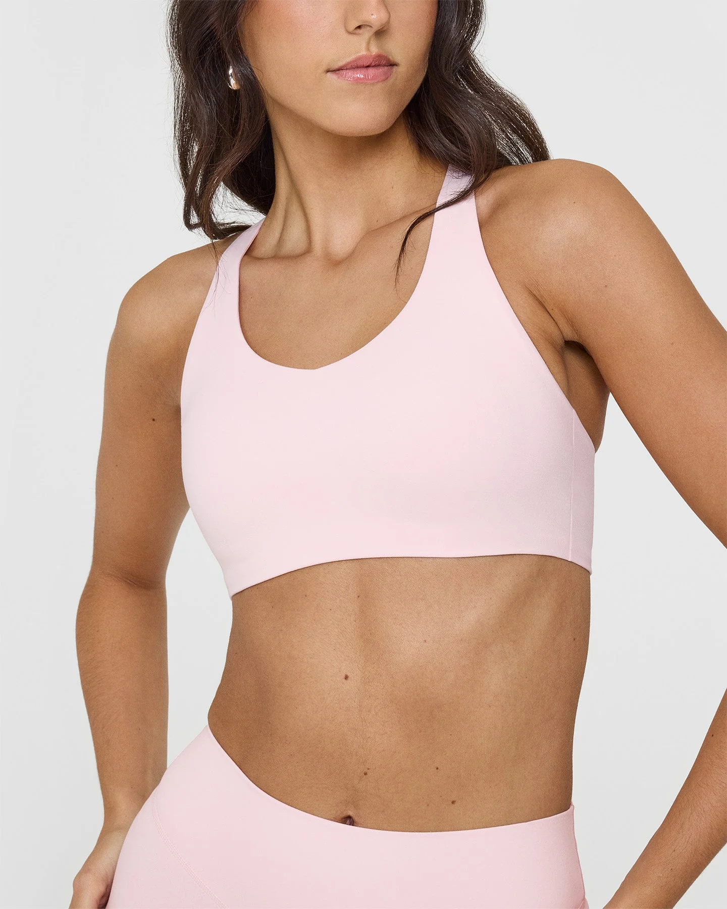 SoftMotion™ Sports Bra with White Logo | Ballet Pink - Image 4