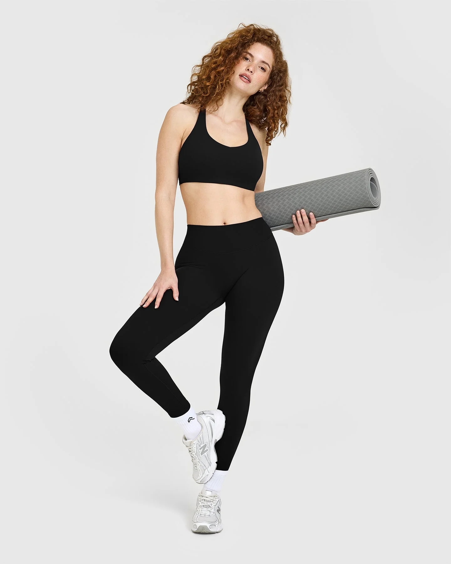SoftMotion™ Sports Bra with White Logo | Black - Image 2