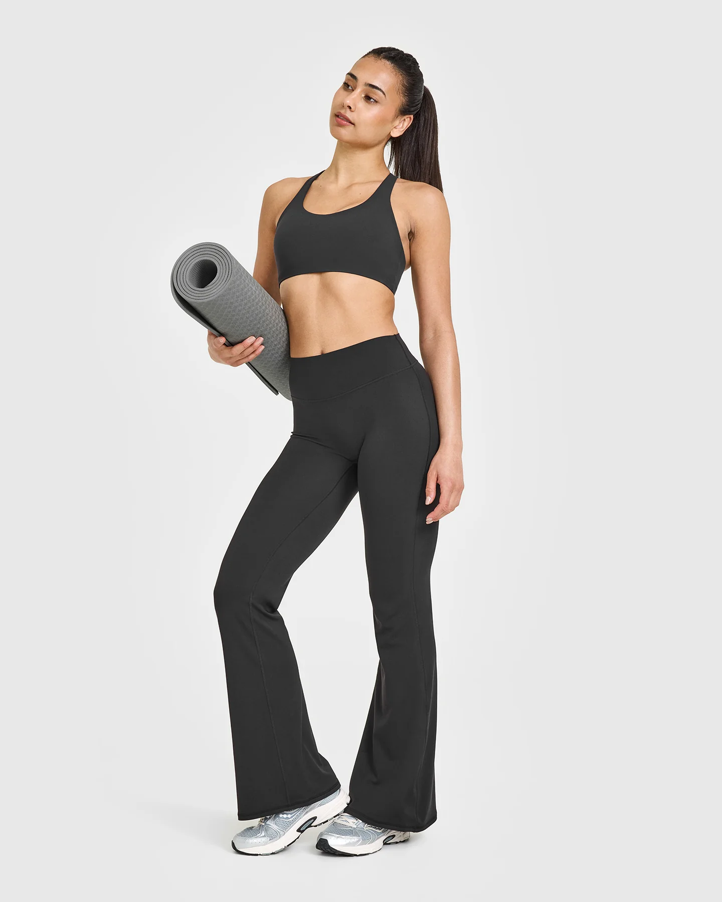 SoftMotion™ Sports Bra with White Logo | Soft Black - Image 3