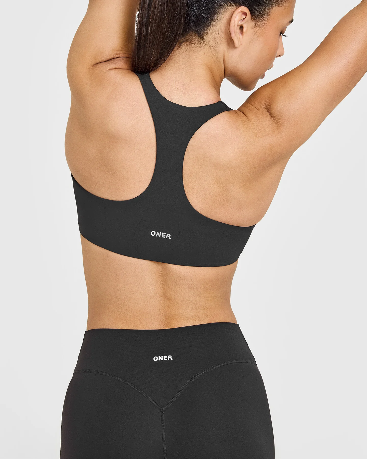 SoftMotion™ Sports Bra with White Logo | Soft Black - Image 4