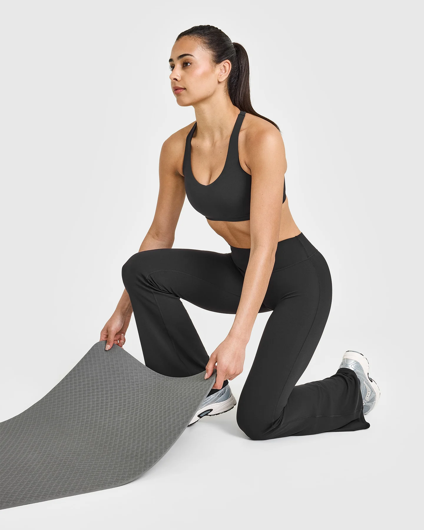 SoftMotion™ Sports Bra with White Logo | Soft Black - Image 6