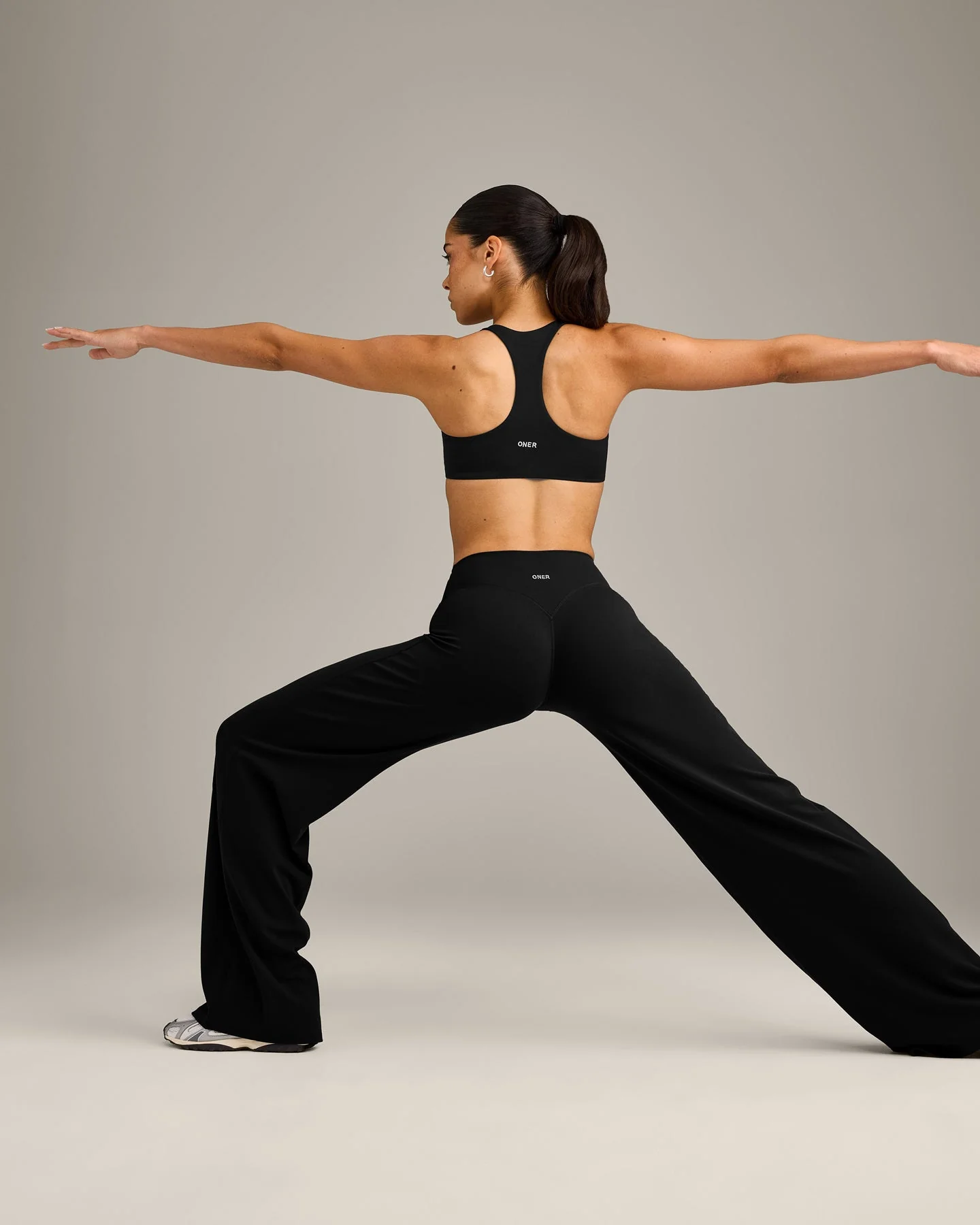 SoftMotion™ Straight Leg Bottoms with Grey Logo | Black - Image 3