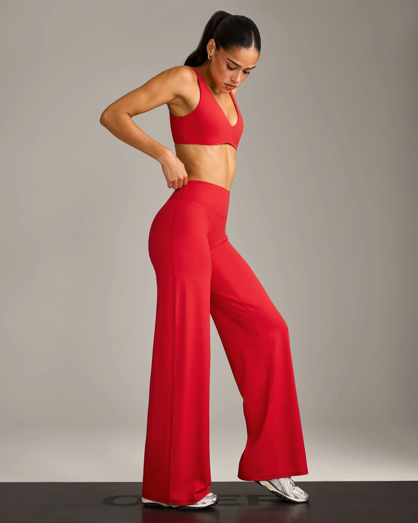 SoftMotion™ Straight Leg Bottoms with Grey Logo | Fiery Red - Image 6