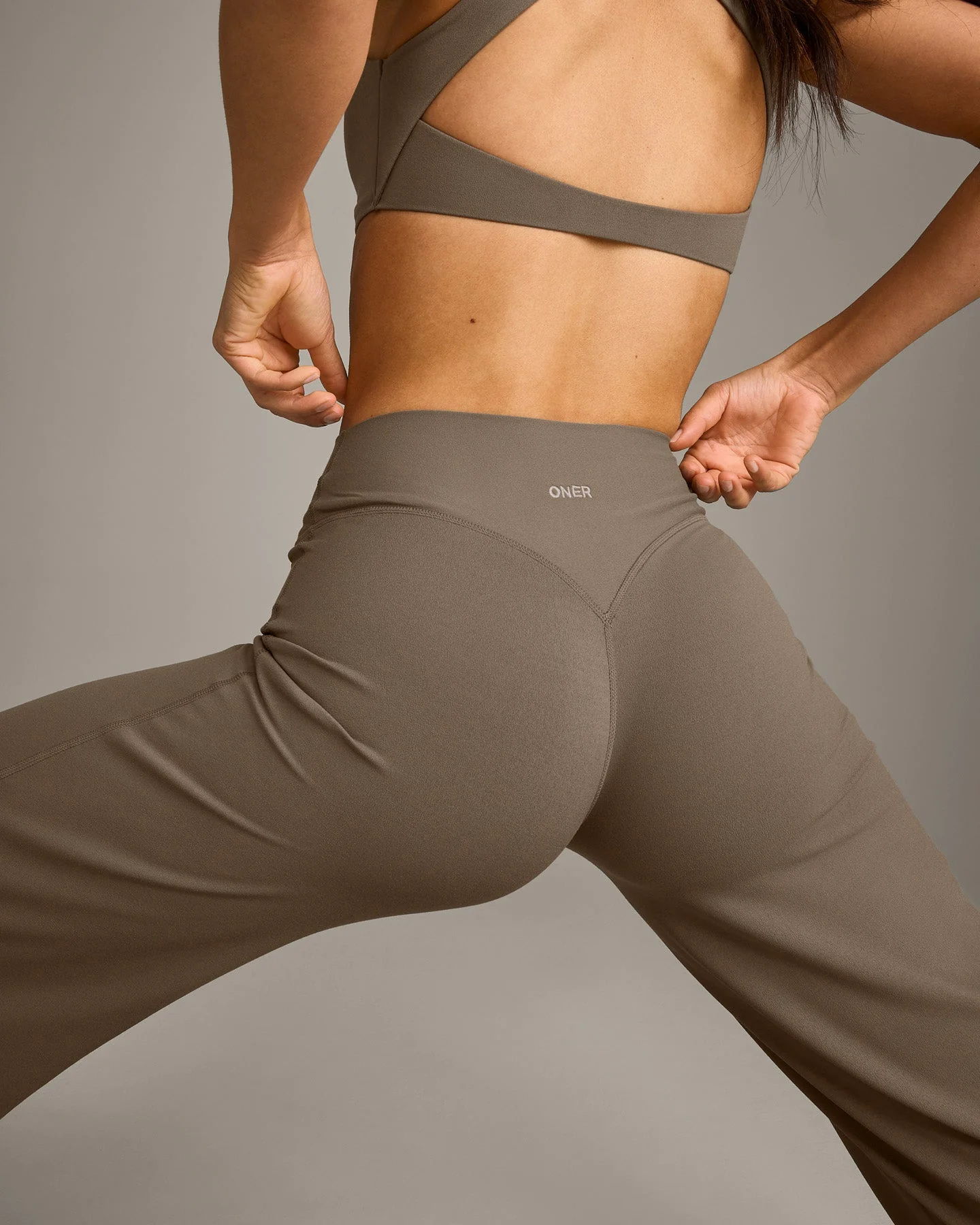 SoftMotion™ Straight Leg Bottoms with Grey Logo | Moss Brown - Image 5