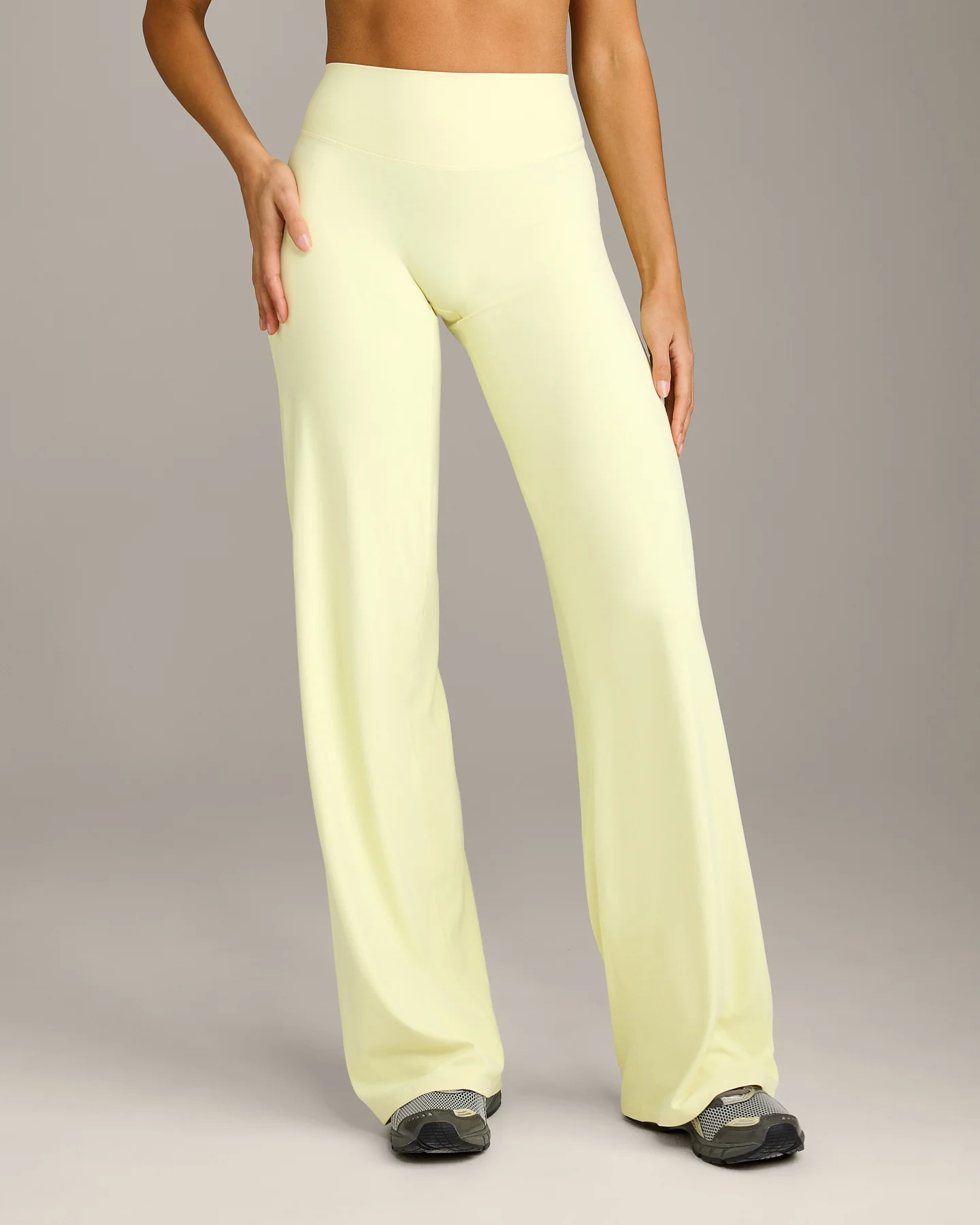 SoftMotion™ Straight Leg Bottoms with Grey Logo | Pastel Yellow - Image 5