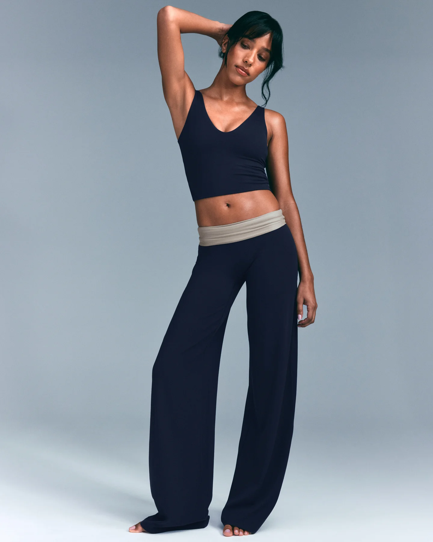 SoftMotion™ Straight Leg Bottoms with Grey Logo | True Blue - Image 2
