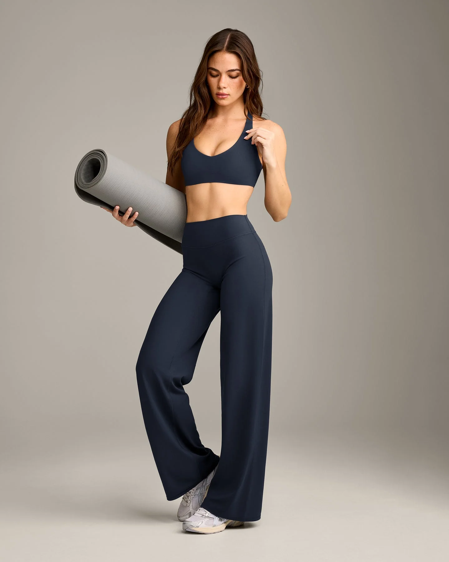 SoftMotion™ Straight Leg Bottoms with Grey Logo | True Blue - Image 3
