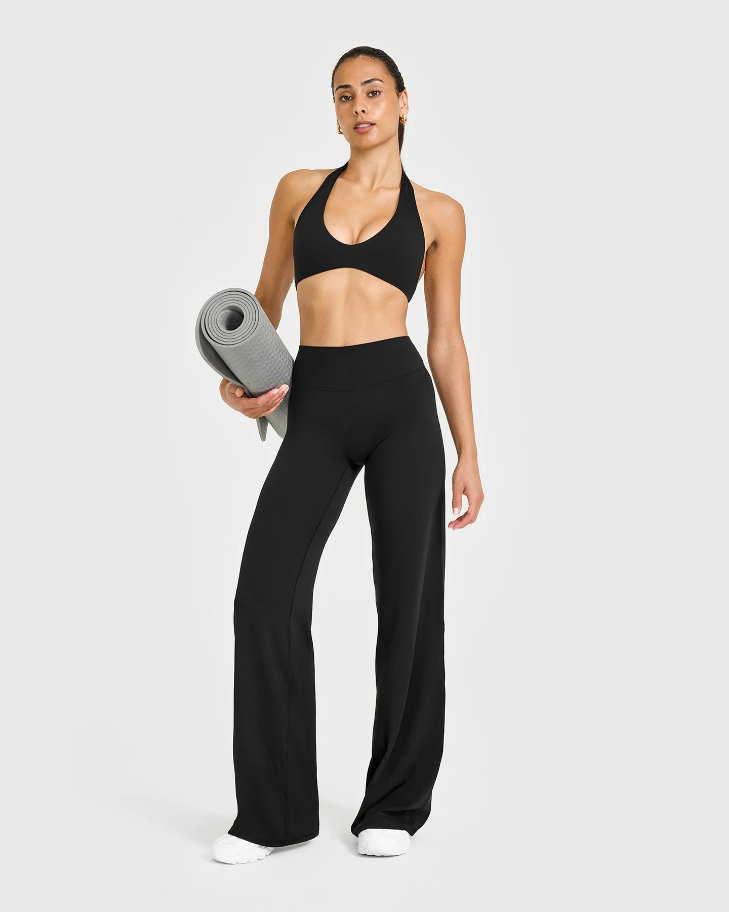 SoftMotion™ Straight Leg Bottoms with White Logo | Black - Image 3