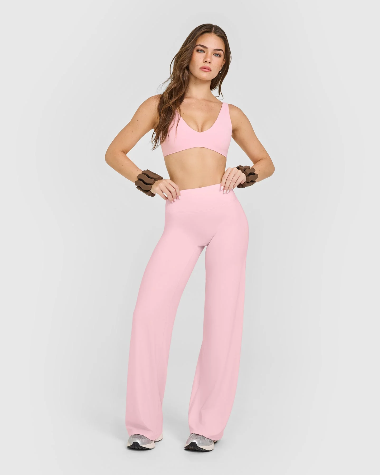 SoftMotion™ Straight Leg Bottoms with White Logo | Cherry Blossom Pink - Image 4