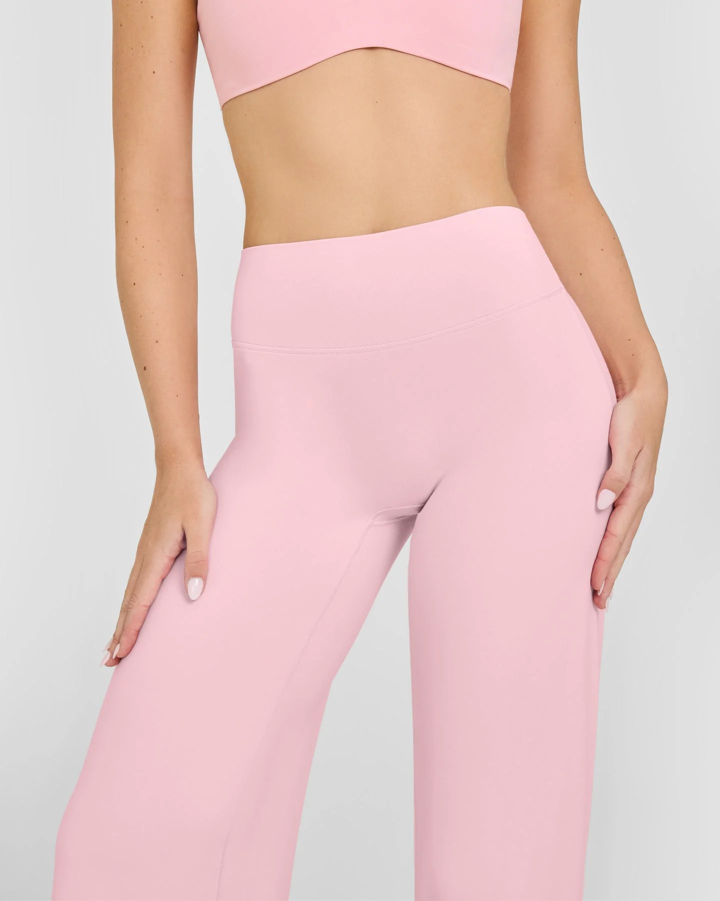 SoftMotion™ Straight Leg Bottoms with White Logo | Cherry Blossom Pink - Image 6