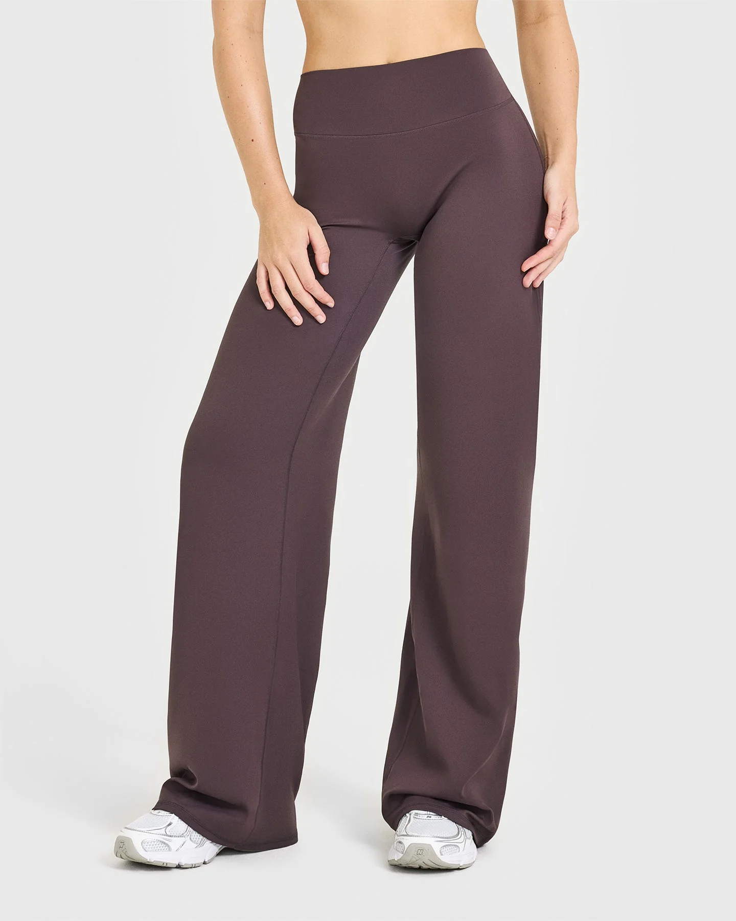 SoftMotion™ Straight Leg Bottoms with White Logo | Dark Umber Brown - Image 2