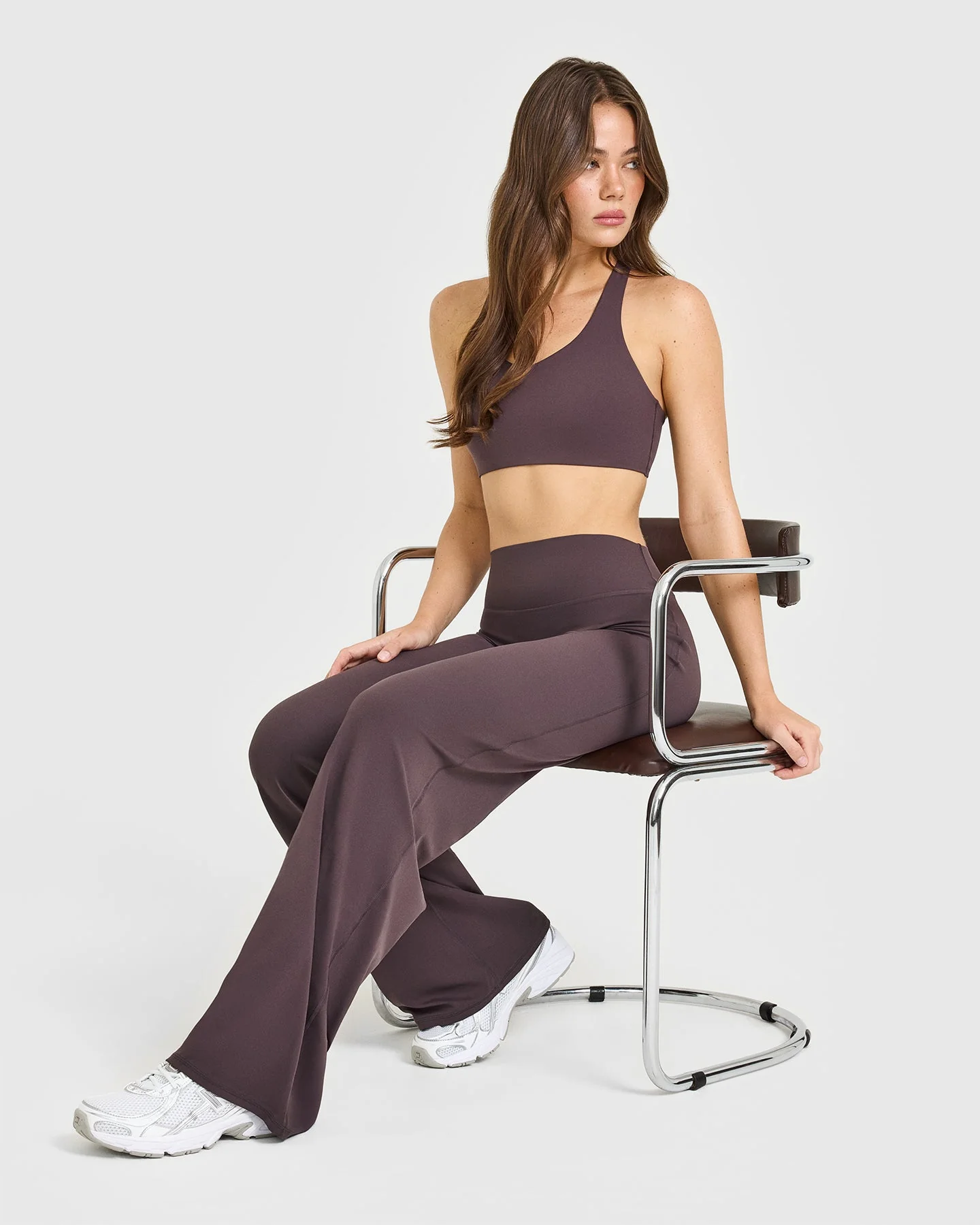 SoftMotion™ Straight Leg Bottoms with White Logo | Dark Umber Brown - Image 3