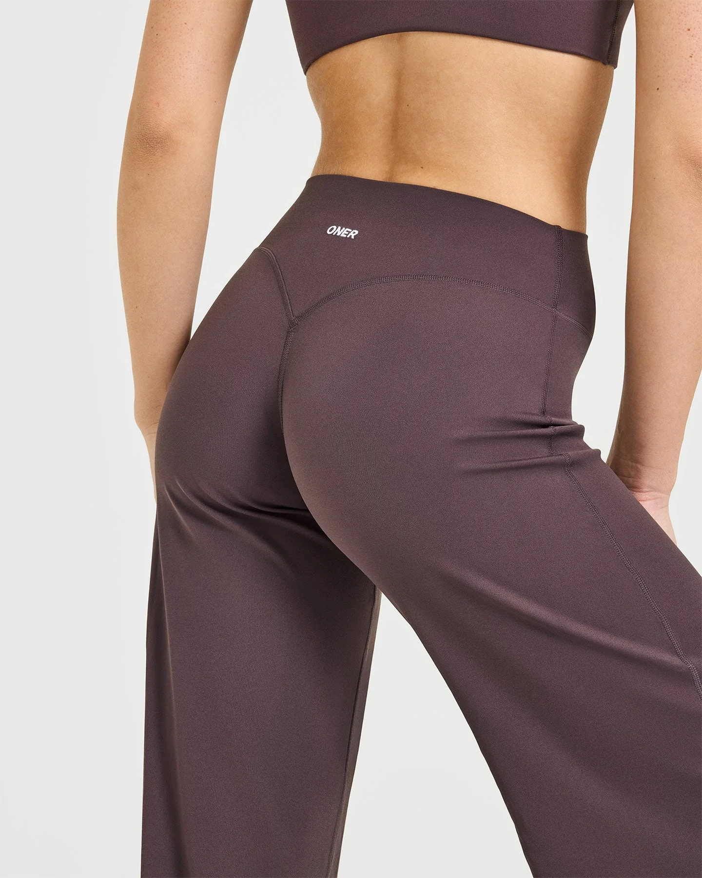 SoftMotion™ Straight Leg Bottoms with White Logo | Dark Umber Brown - Image 4