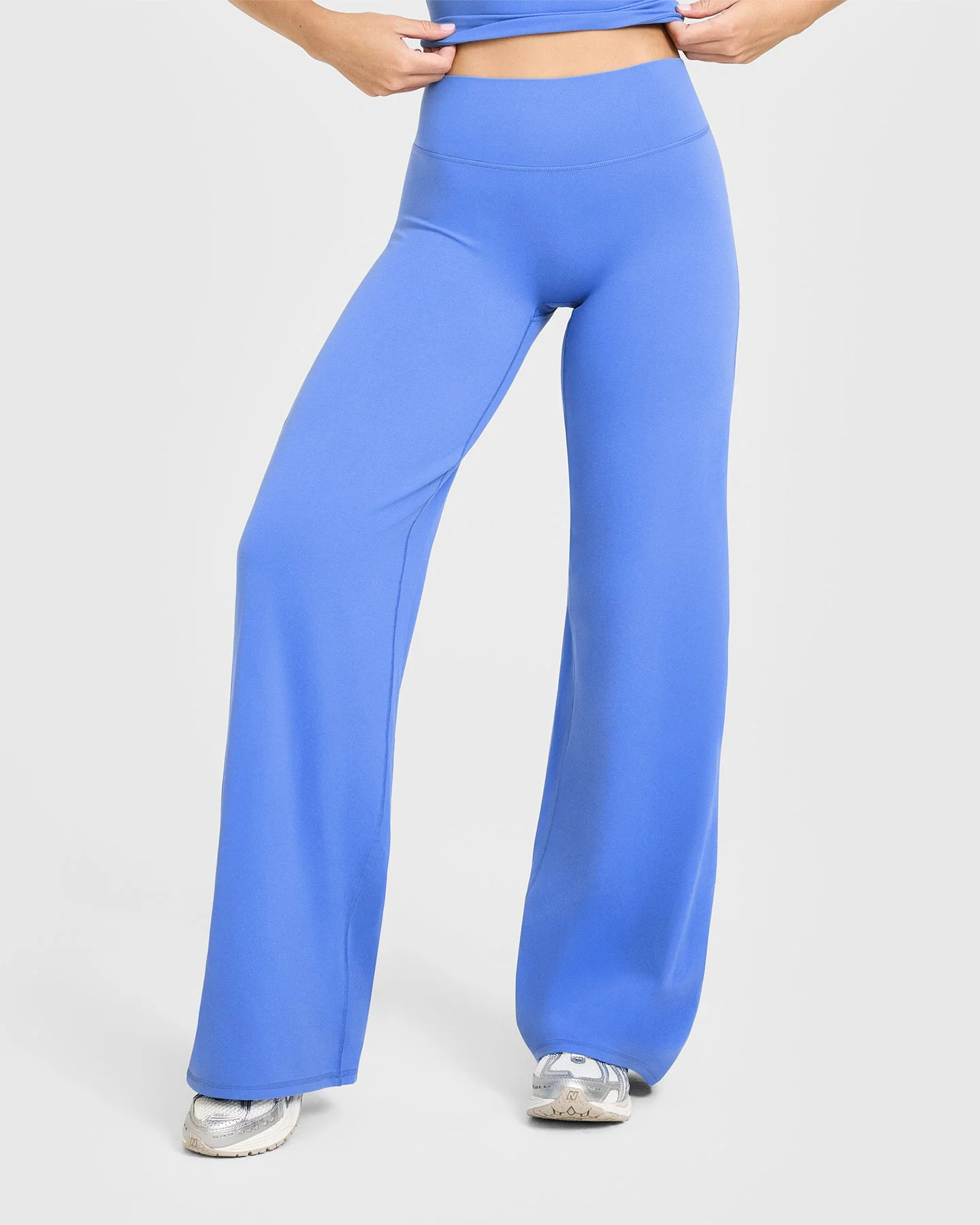 SoftMotion™ Straight Leg Bottoms with White Logo | Glaucous Blue - Image 2