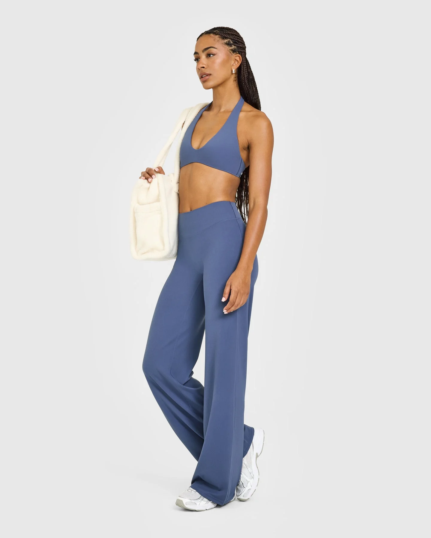 SoftMotion™ Straight Leg Bottoms with White Logo | Slate Blue - Image 3